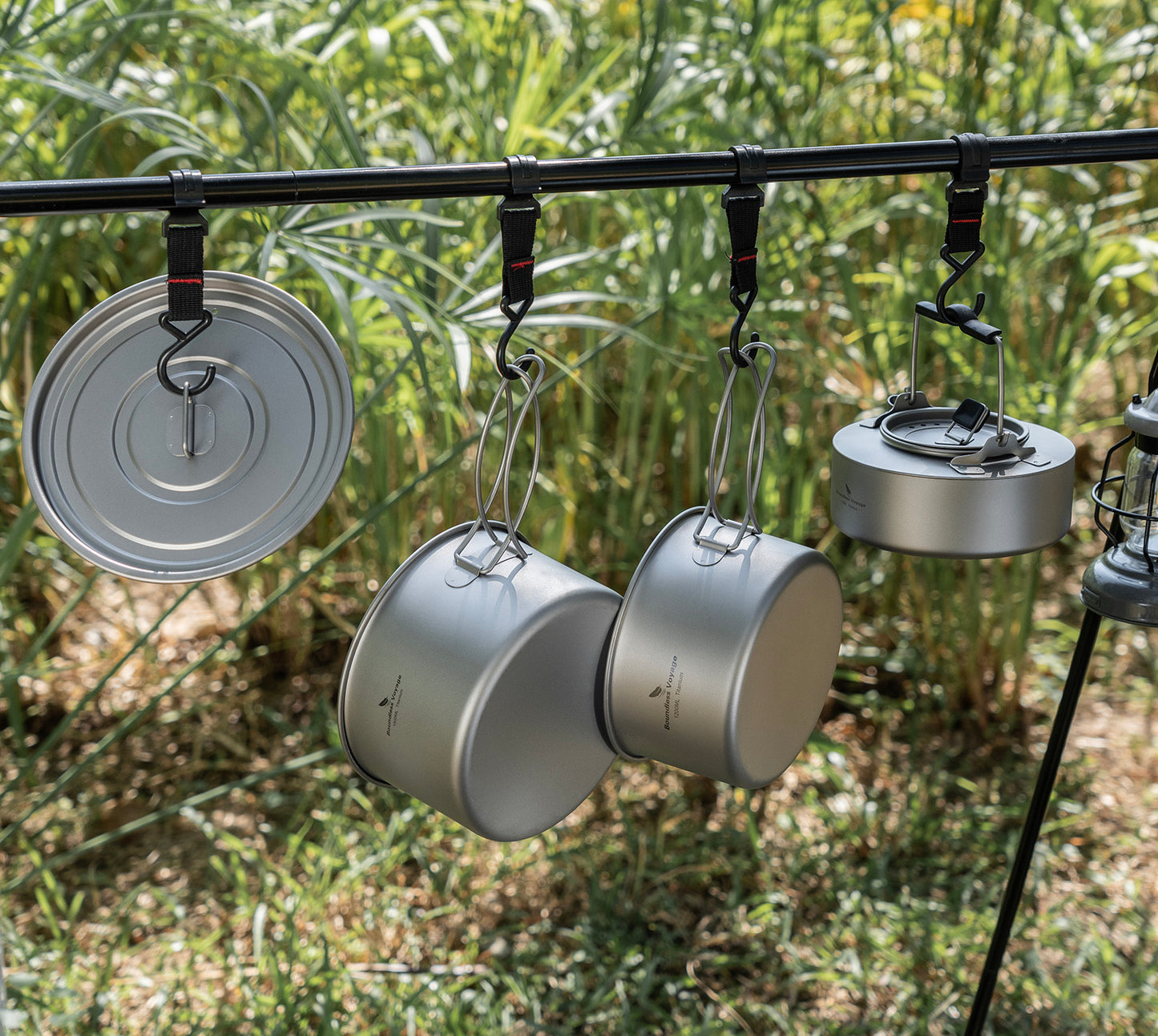 Boundless Voyage 1200ml TA1 Titanium Camping Pot – Ultralight Portable Cooking for Hiking, Trekking, Fishing & Mountaineering