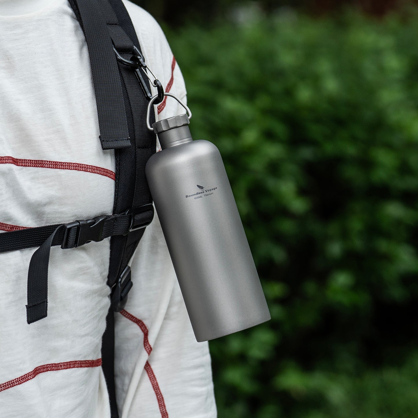 Boundless Voyage Titanium Water Bottle 600ml Ultralight Leak-Proof Lid, Durable & Corrosion Resistant, for Hiking, Camping, Travel & Everyday Use