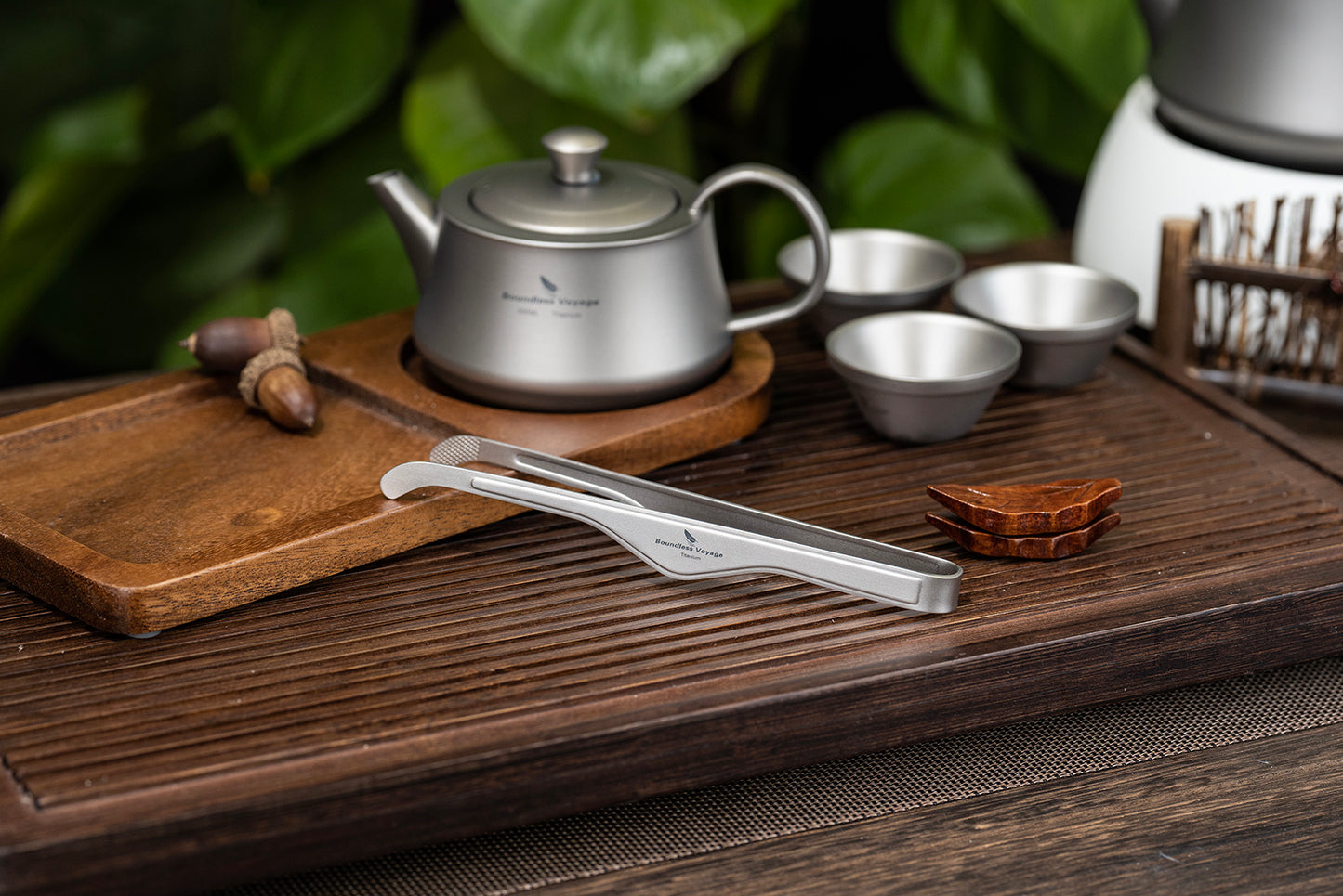 Boundless Voyage Titanium Tongs 17cm – Ultralight Anti-Scald Tweezers for BBQ, Cooking, Tea & Outdoor Use