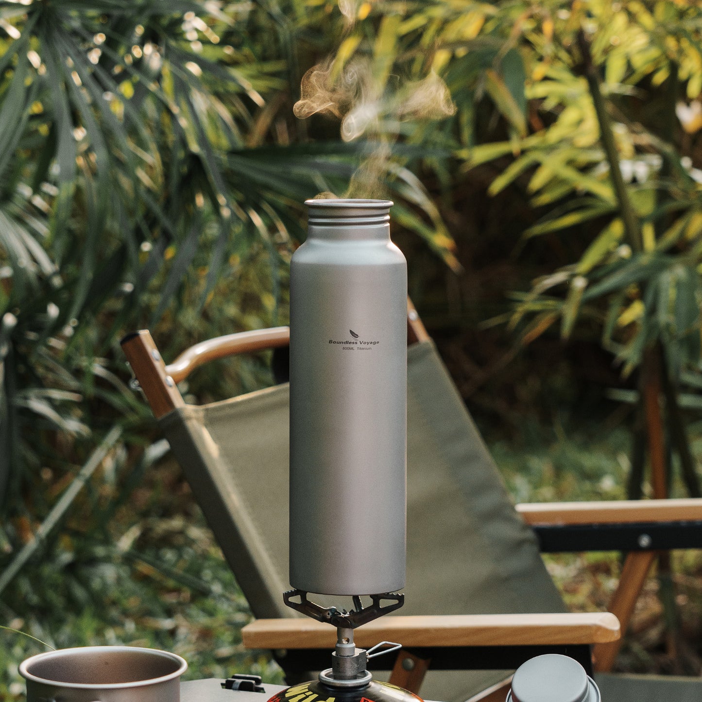 Boundless Voyage 800ml Pure Titanium Water Bottle with Titanium Lid | 27oz Ultralight Plastic-Free Sports Flask | Leakproof & Non-Toxic Metal Canteen for Cycling, Hiking & EDC