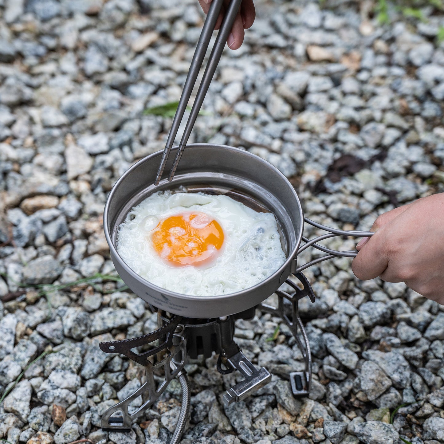 Boundless Voyage Titanium Cookware Set (3-Piece) – Ultralight Camping Pot, Pan & Cooking Set, Nesting TA1 Titanium Gear for Backpacking, Hiking & Outdoor Cookin