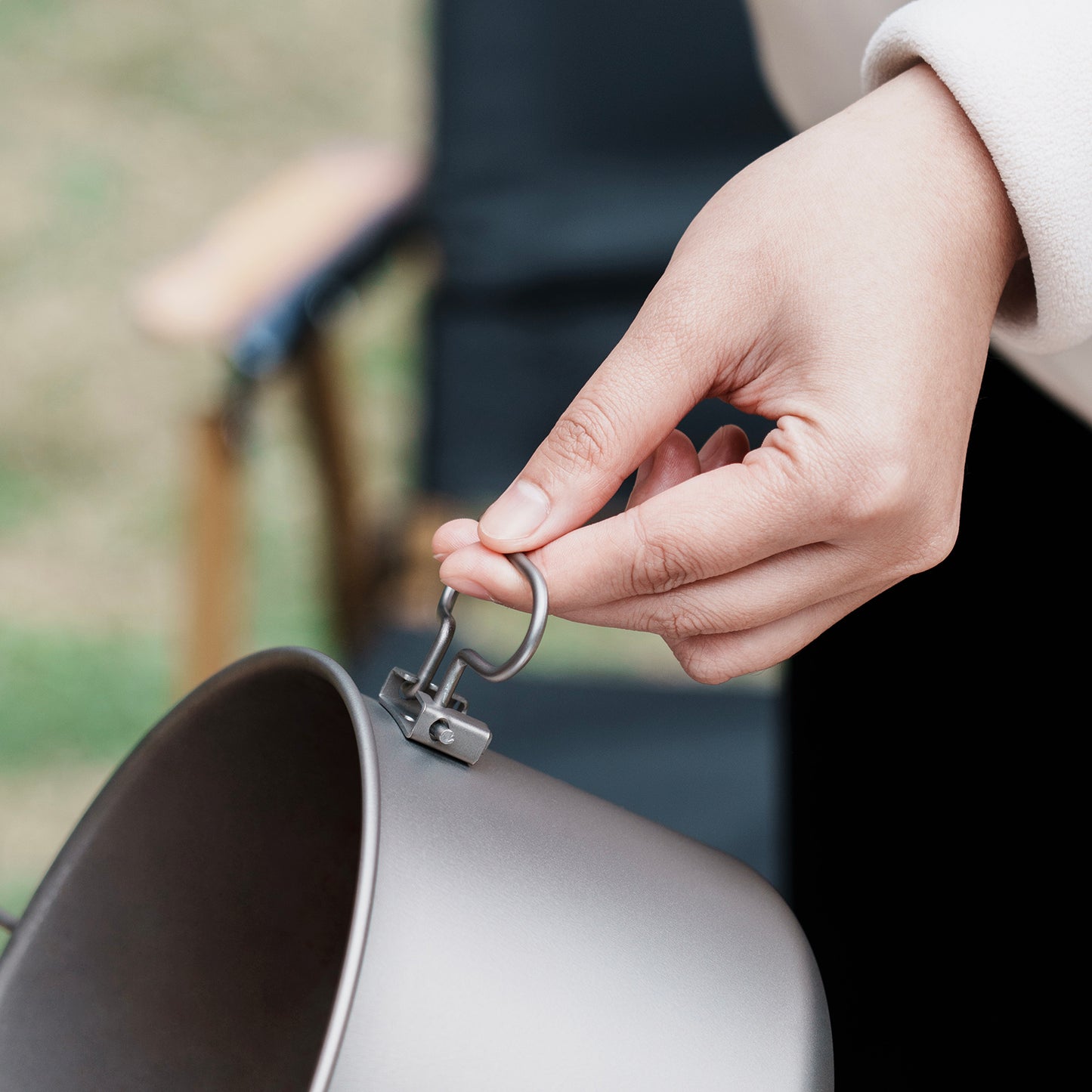 Boundless Voyage 1950ml TA1 Titanium Hanging Pot – Ultralight Campfire Cooking Pot for Camping, Backpacking & Outdoor Bushcraft