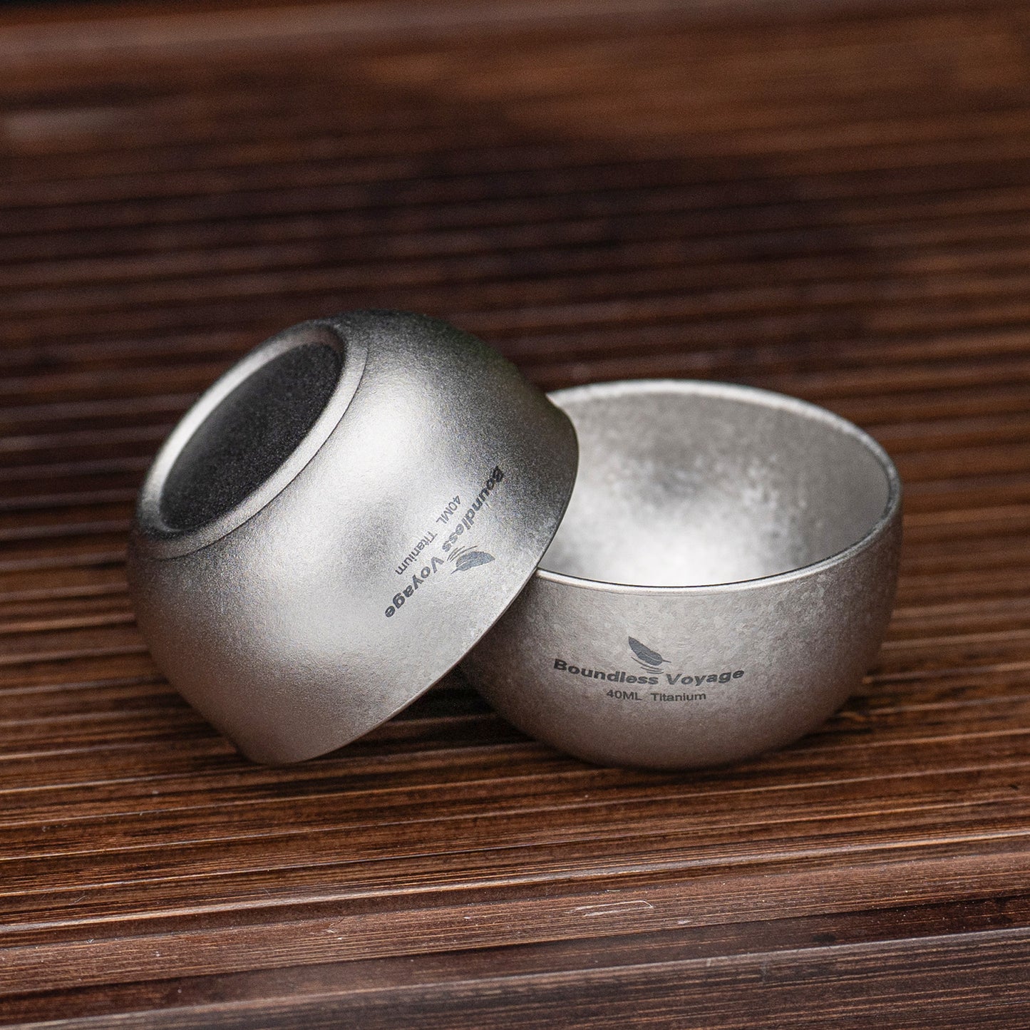 Boundless Voyage 40ml Titanium Double-Walled Sake Cup | 18g Ultralight Mini Tea & Coffee Mug | Anti-Scald Insulated Tasting Cup for Camping