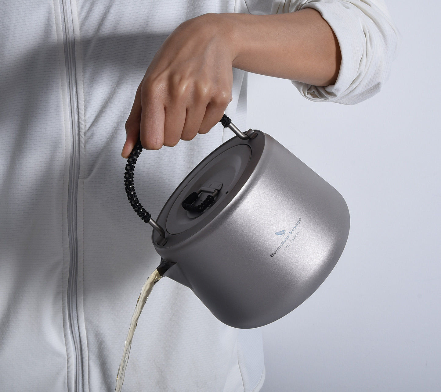 Boundless Voyage 1.4L Ultralight Titanium Kettle with Filter | Anti-Scald Handle & Lid | Perfect for Camping, Hiking, Tea & Coffee