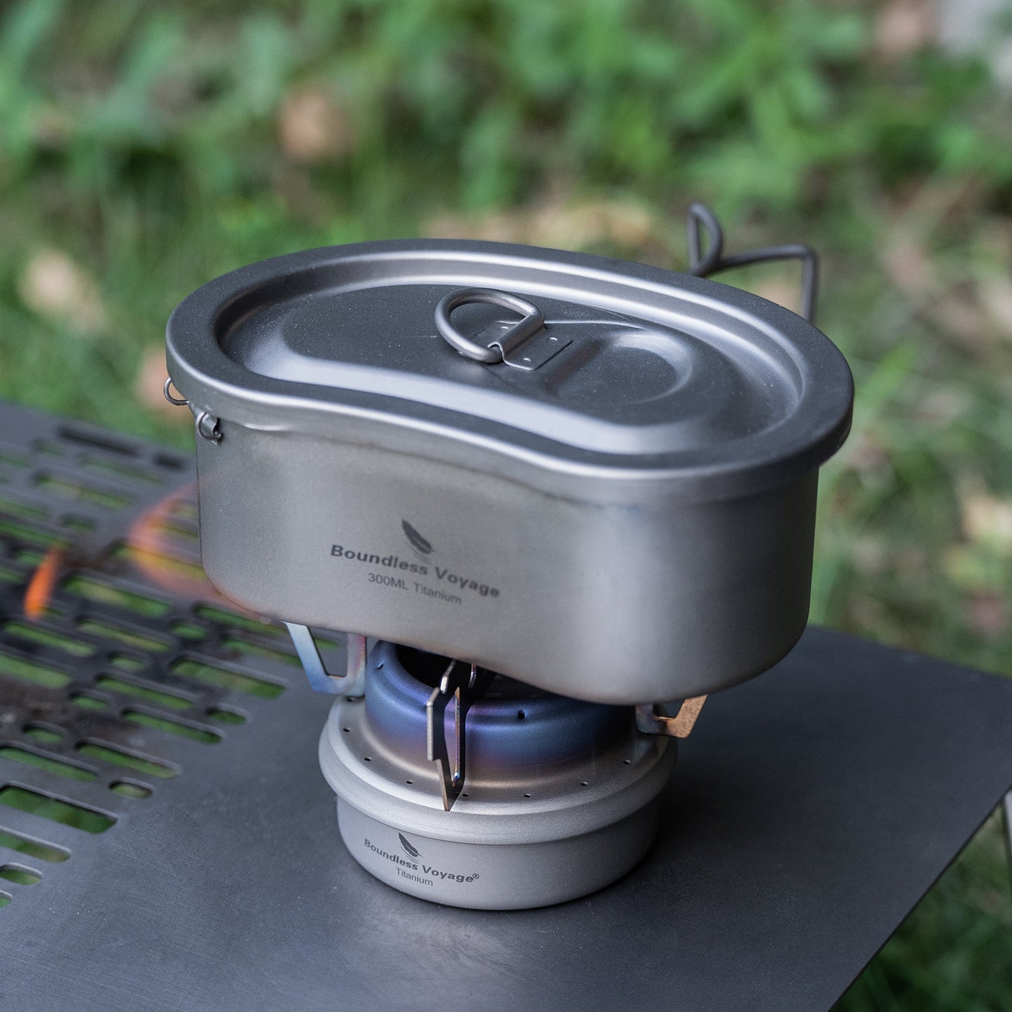 Boundless Voyage Titanium Alcohol Stove For Outdoor Camping Mini Stove Lightweight