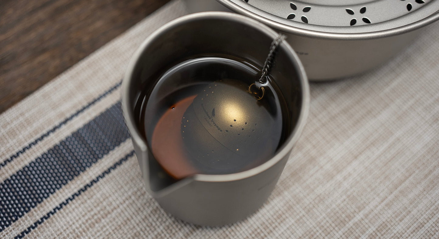 Boundless Voyage Titanium Tea Ball Infuser – Lightweight Loose Leaf Tea Strainer with Extended Chain, Fine Mesh Tea Filter for Mug, Teapot & Spices