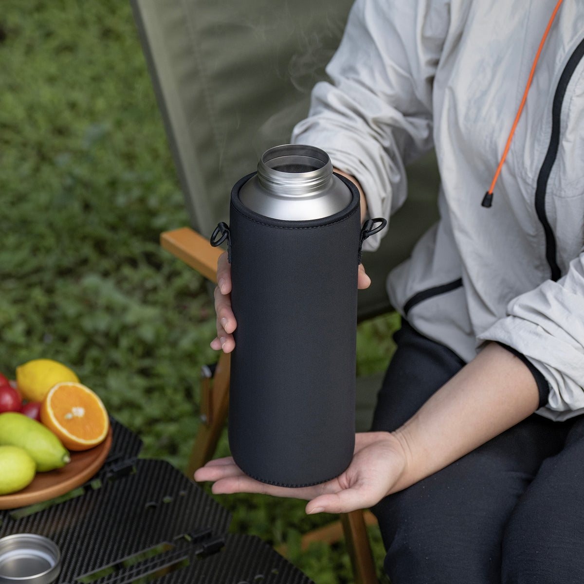 Boundless Voyage 1500ml Titanium Water Bottle – Lightweight Leak-Proof 1.5L Bottle with 2 Lids for Camping, Hiking, Travel & Gym