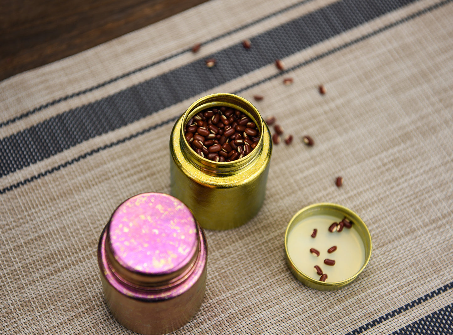 Boundless Voyage Mini Titanium Tea Caddy – Colorful Ice Texture Tea Canister for Loose Leaf Tea, Coffee, Spices & Portable Dry Storage
