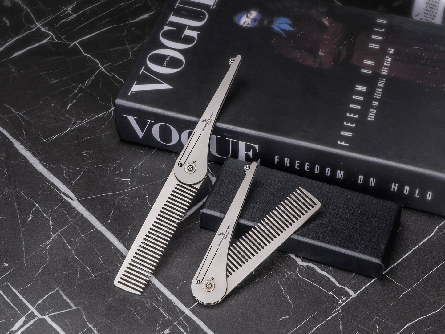 Boundless Voyage Titanium Foldable Comb – Portable EDC Pocket Comb for Travel, Camping & Everyday Grooming