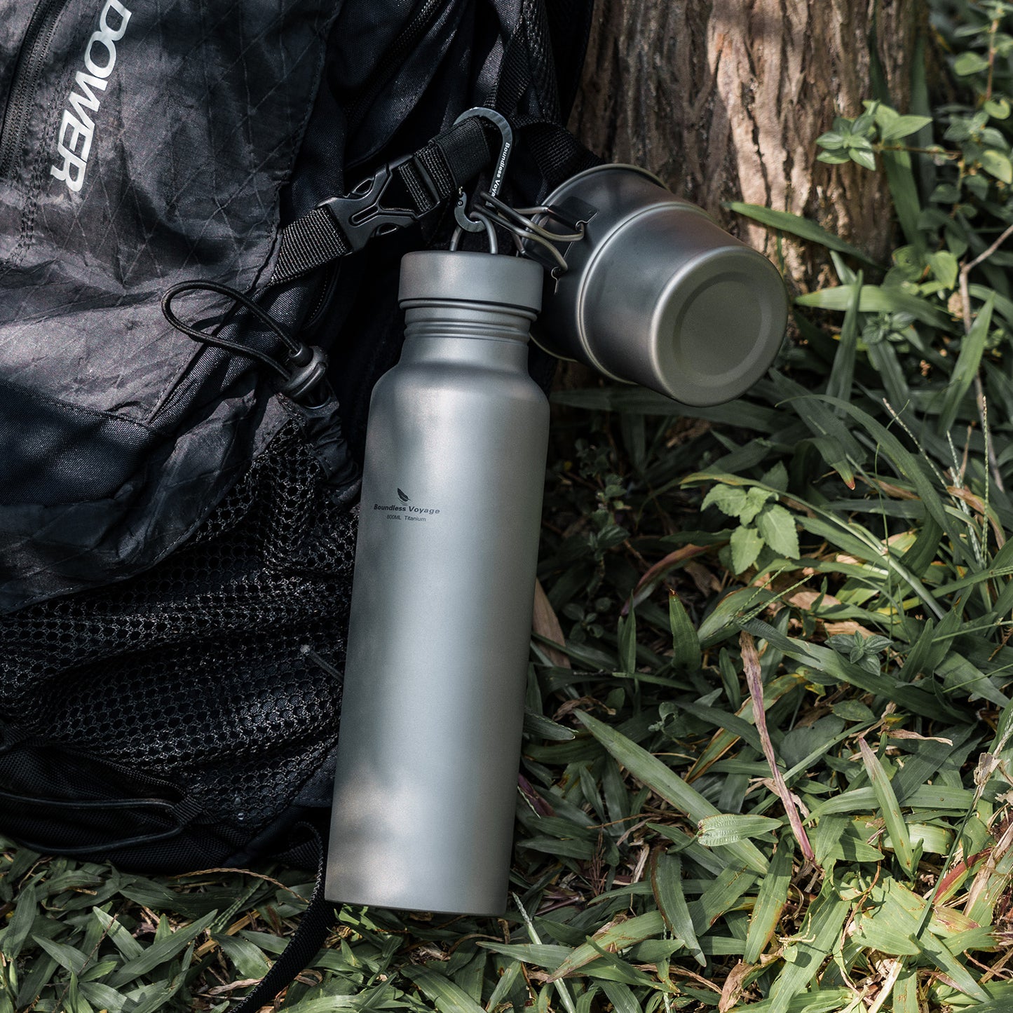 Boundless Voyage 800ml Pure Titanium Water Bottle with Titanium Lid | 27oz Ultralight Plastic-Free Sports Flask | Leakproof & Non-Toxic Metal Canteen for Cycling, Hiking & EDC