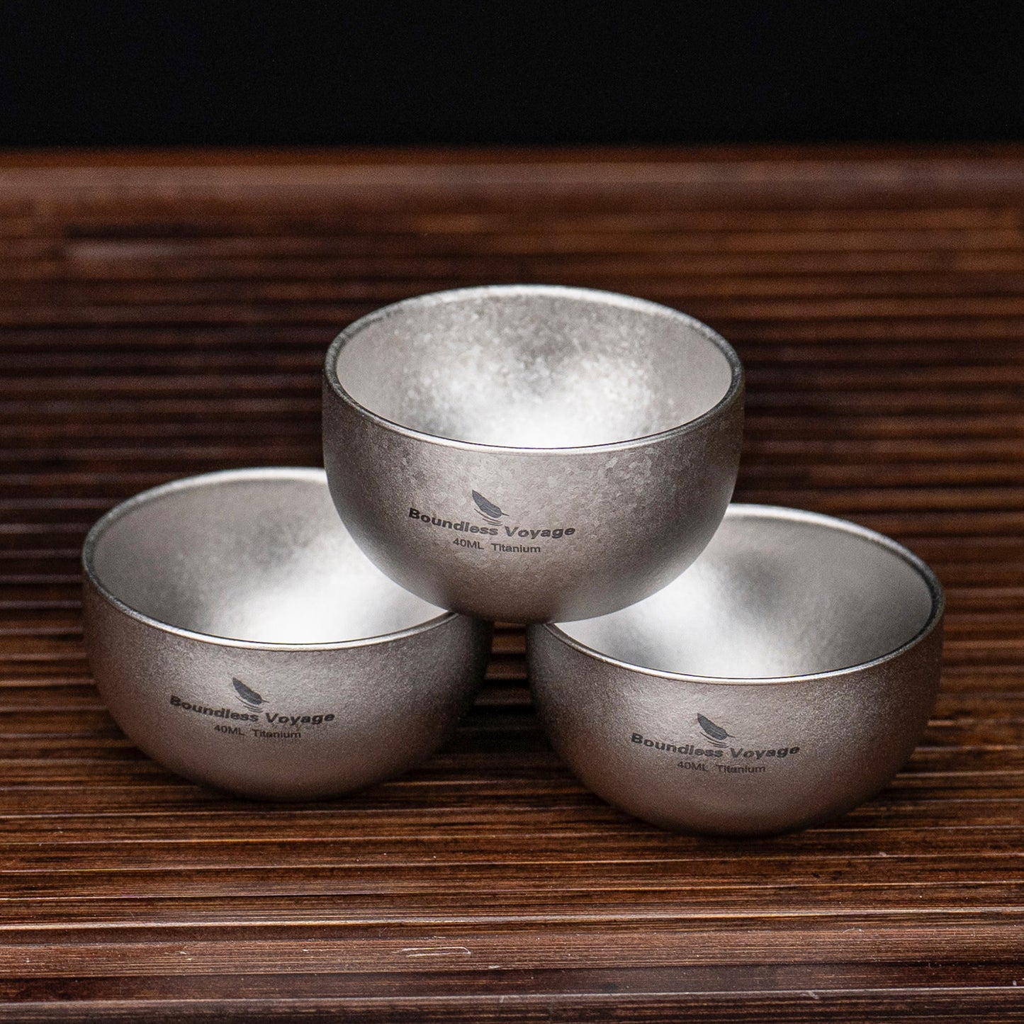 Boundless Voyage 40ml Titanium Double-Walled Sake Cup | 18g Ultralight Mini Tea & Coffee Mug | Anti-Scald Insulated Tasting Cup for Camping