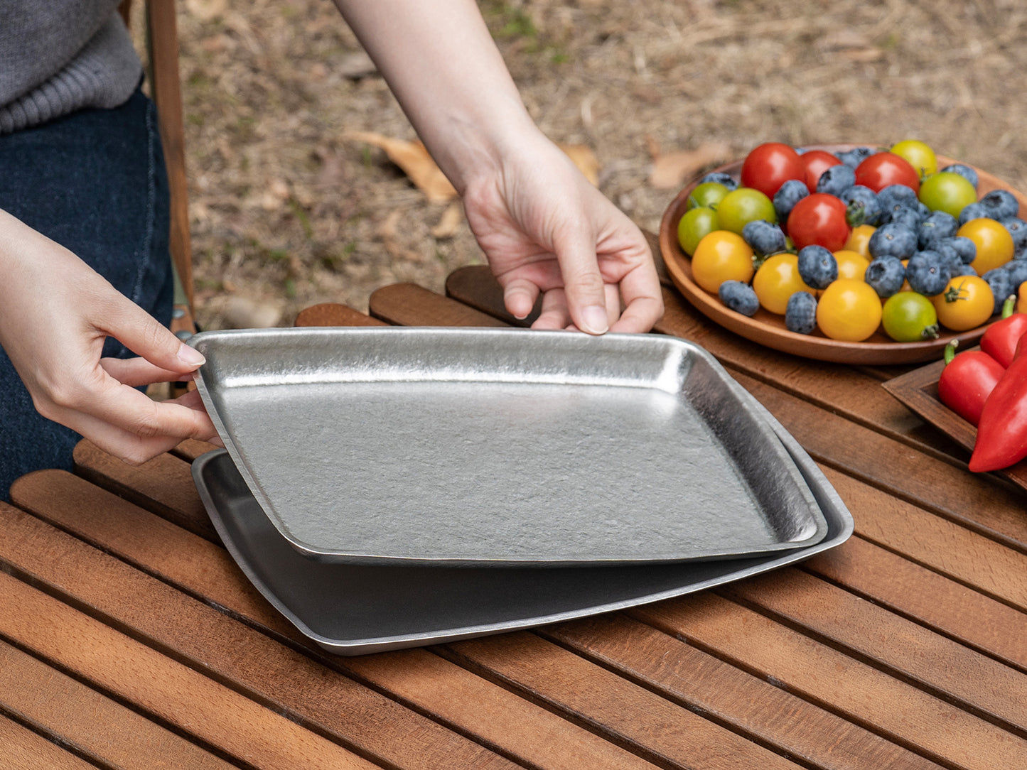Boundless Voyage 27.7cm Titanium Square Plate | 186g Ultralight Camping Dinner Tray | Heat-Resistant & Dishwasher Safe Outdoor Tableware
