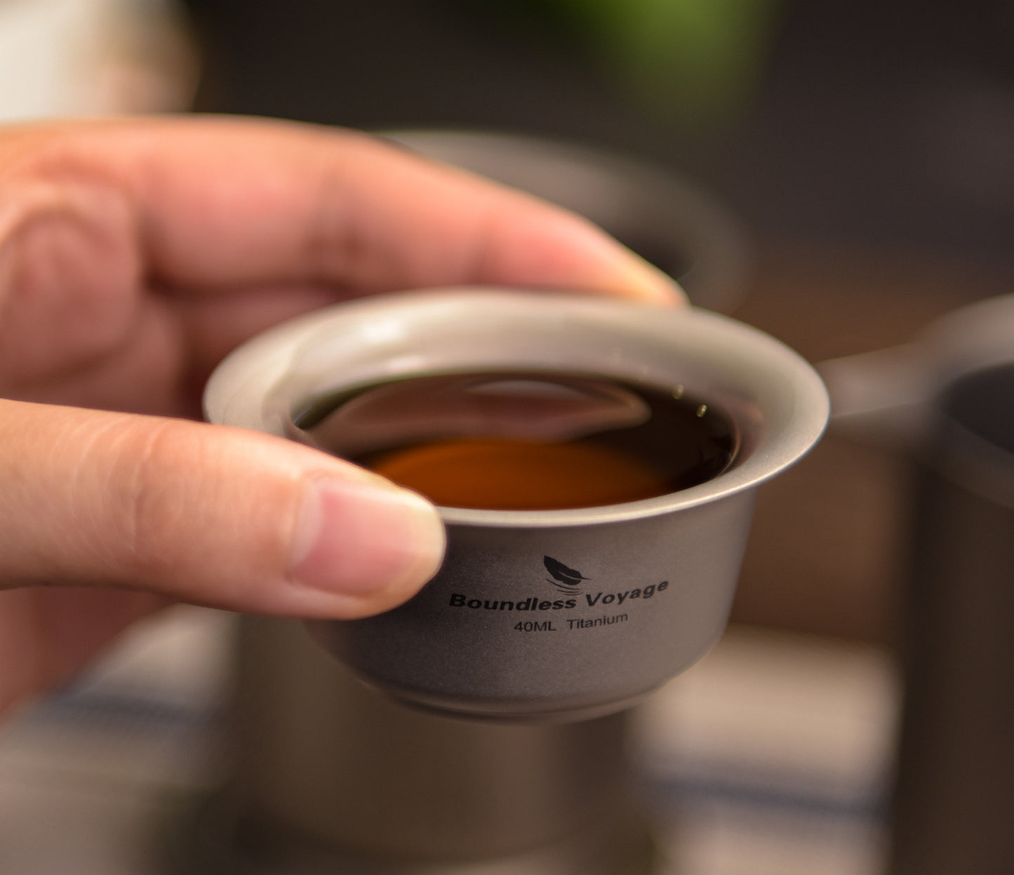 Boundless Voyage 400ml Titanium Double-Layer Tea Set | Insulated Teapot with 4pcs 40ml Anti-Scald Cups | Lightweight 168g Travel Tea Maker for Camping