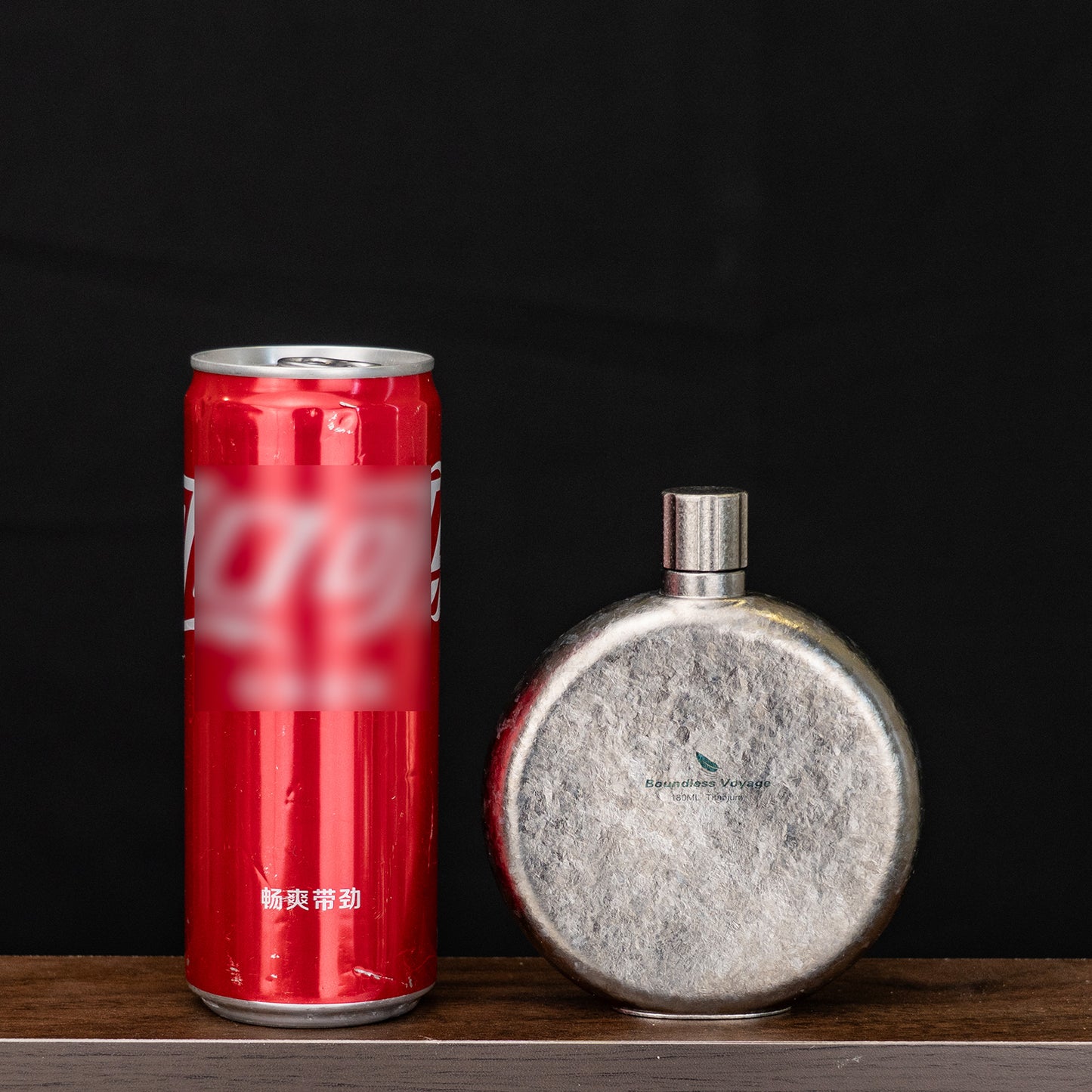 Boundless Voyage 180ml Crystallized Titanium Hip Flask | Luxury Ice-Texture Round Whiskey Bottle with Funnel | Ultralight & Non-Toxic Liquor Flagon for Gifting, EDC & Travel