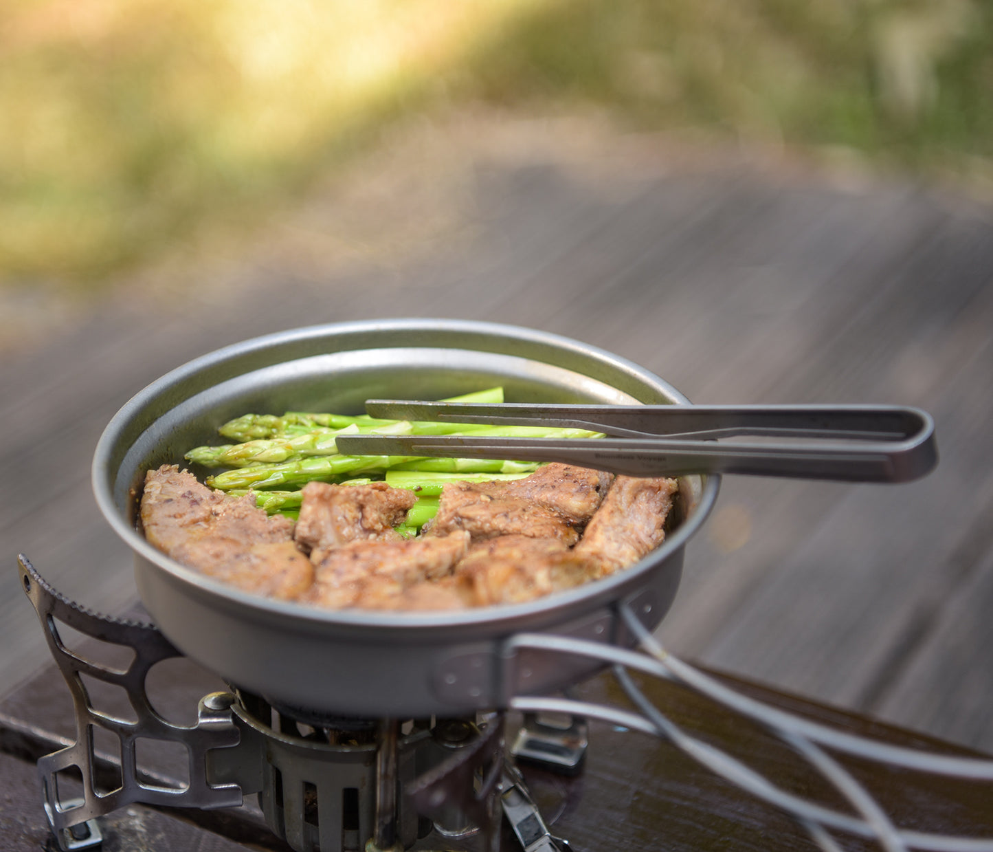 Boundless Voyage Titanium Pot & Frying Pan Set 1200ml – Ultralight Camping Cookware, Nesting TA1 Titanium Cooking Set for Backpacking, Hiking & Outdoor Cooking