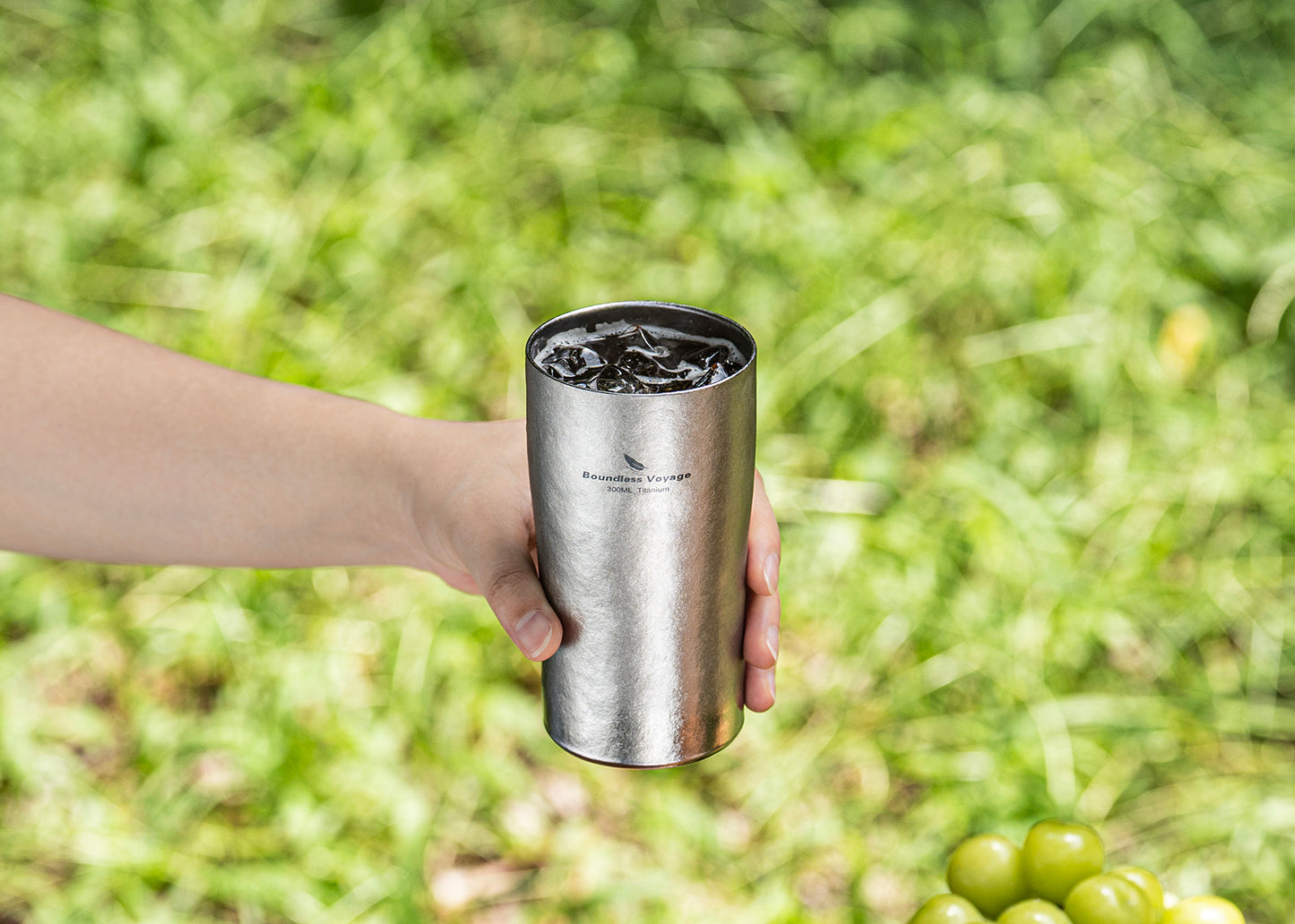 Boundless Voyage Titanium Double-Walled Cup 300ml – Ultralight Crystallized Finish Mug for Coffee, Beer & Outdoor Camping