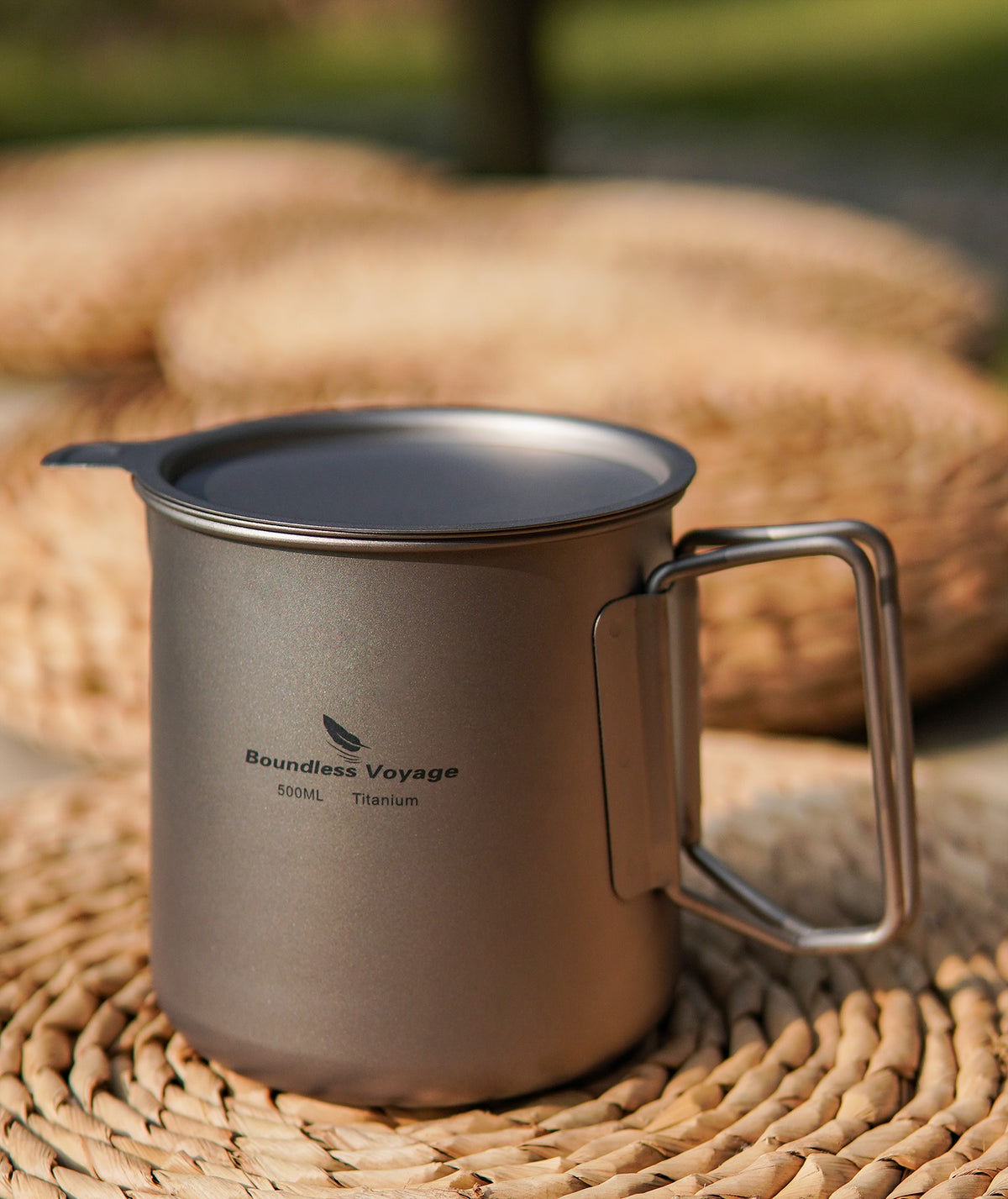 Boundless Voyage 600ml Titanium Camping Cup with Lid & Tea Filter – Ultralight Outdoor Mug for Coffee, Tea & Backpacking