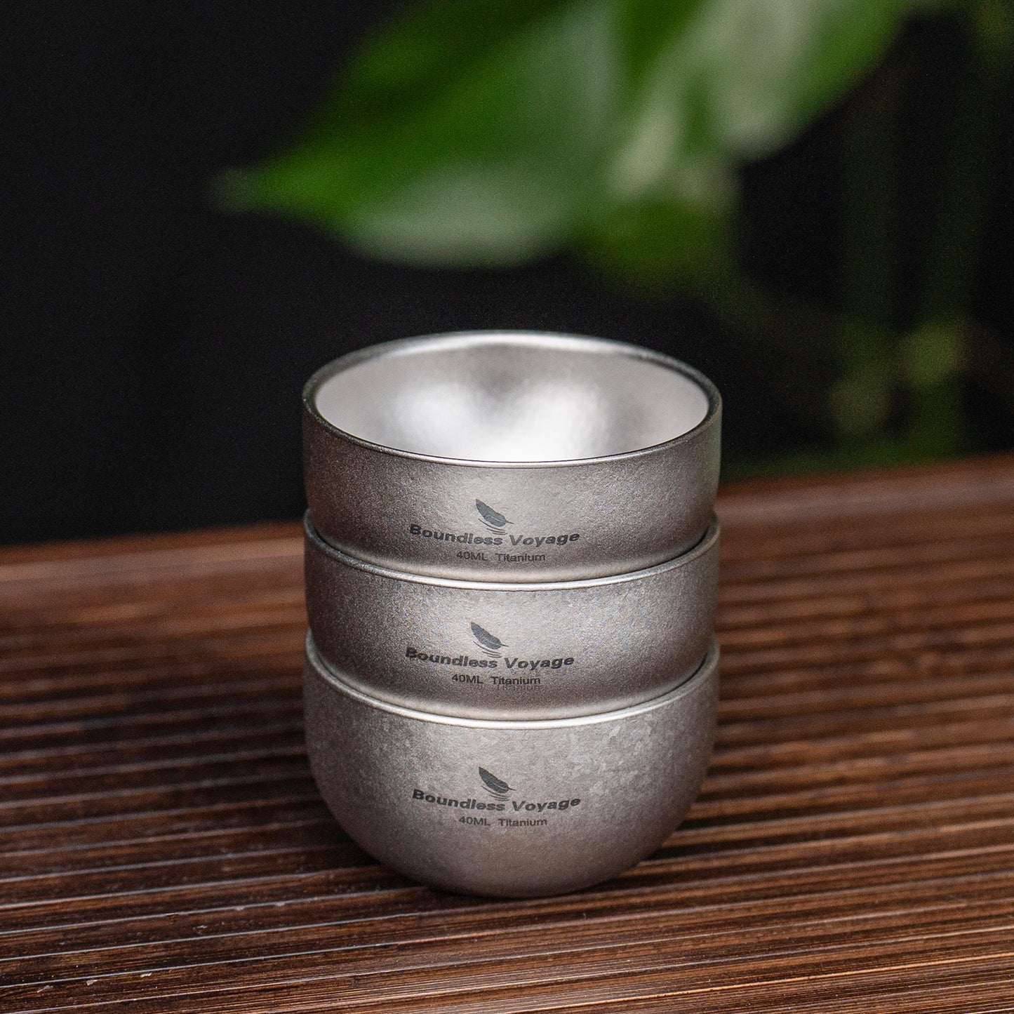 Boundless Voyage 40ml Titanium Double-Walled Sake Cup | 18g Ultralight Mini Tea & Coffee Mug | Anti-Scald Insulated Tasting Cup for Camping