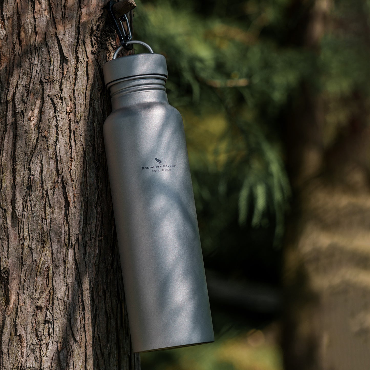 Boundless Voyage 800ml Pure Titanium Water Bottle with Titanium Lid | 27oz Ultralight Plastic-Free Sports Flask | Leakproof & Non-Toxic Metal Canteen for Cycling, Hiking & EDC
