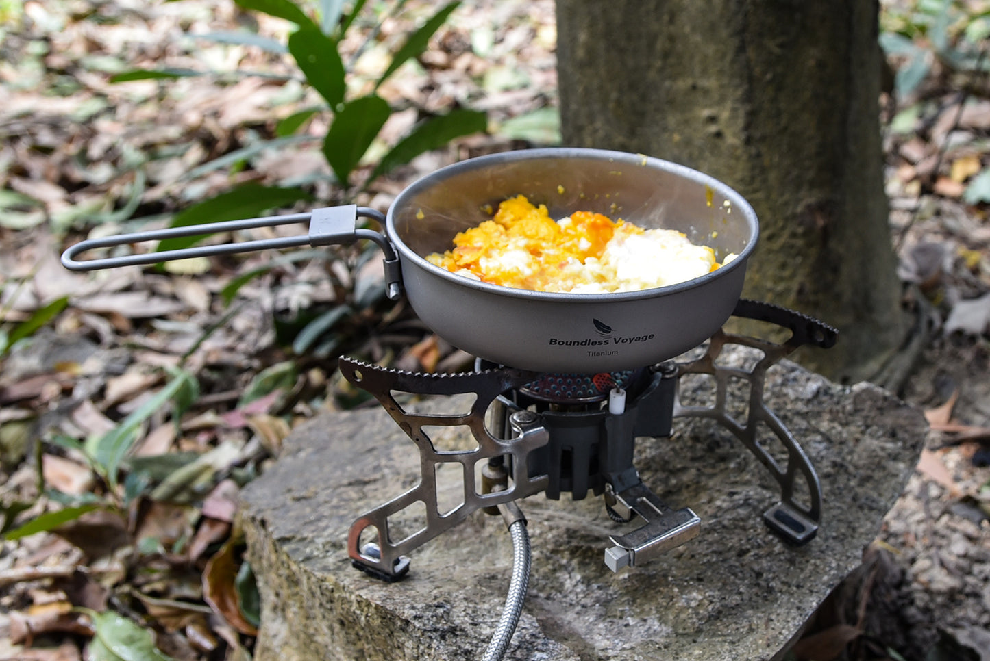 Boundless Voyage Titanium Frying Pan 5 inch Lightweight Nonstick Outdoor Camping Cookware