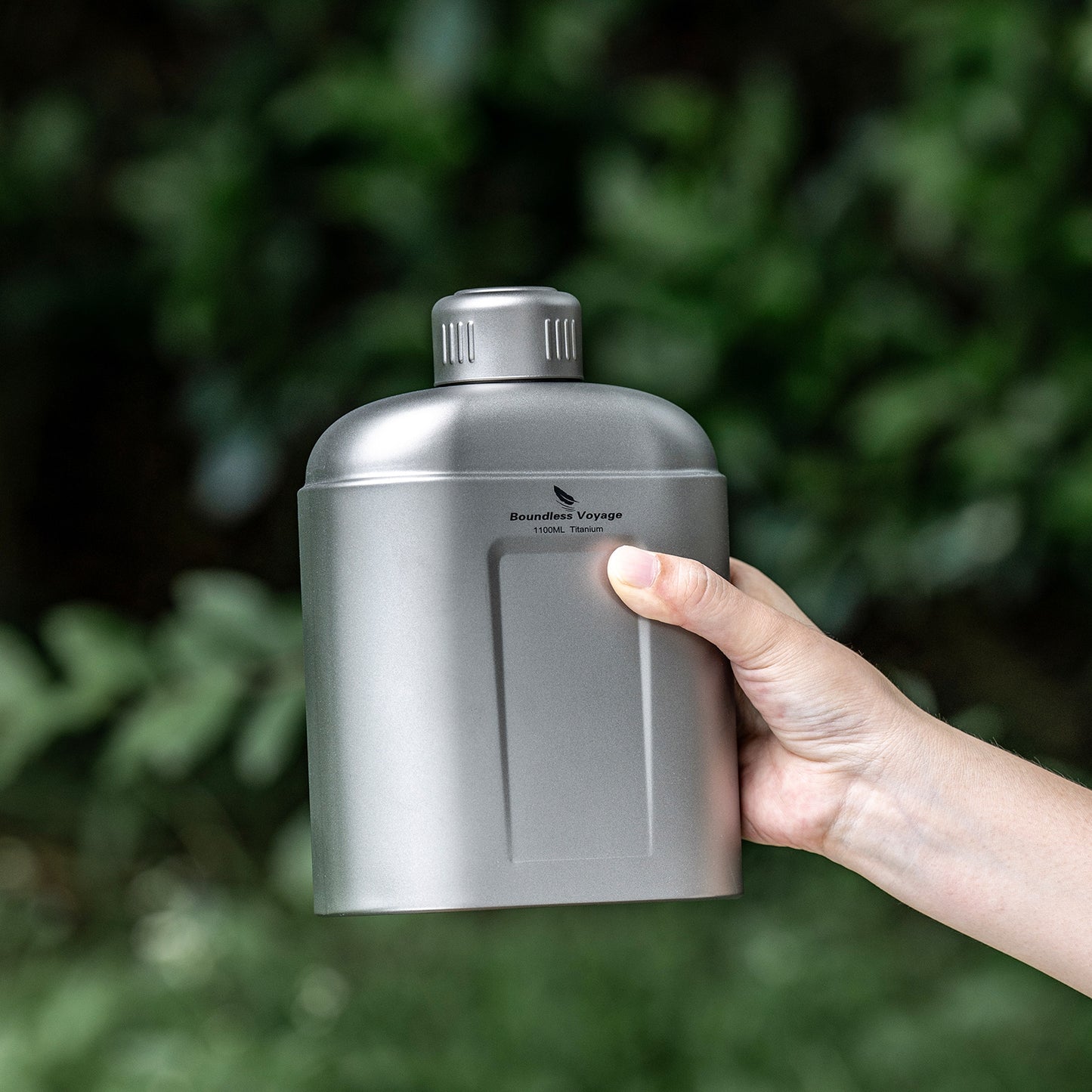 Boundless Voyage 1100ml TA1 Titanium Water Bottle – Single Wall Open-Fire Canteen with Leakproof Lid & Carry Sleeve for Camping & Outdoor Survival