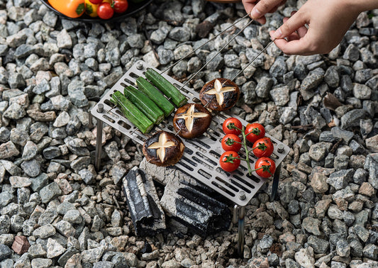 Boundless Voyage Titanium Mini Camping Grill – Ultralight BBQ Grate with Carry Bag for Backpacking, Charcoal Grilling & Outdoor Cooking