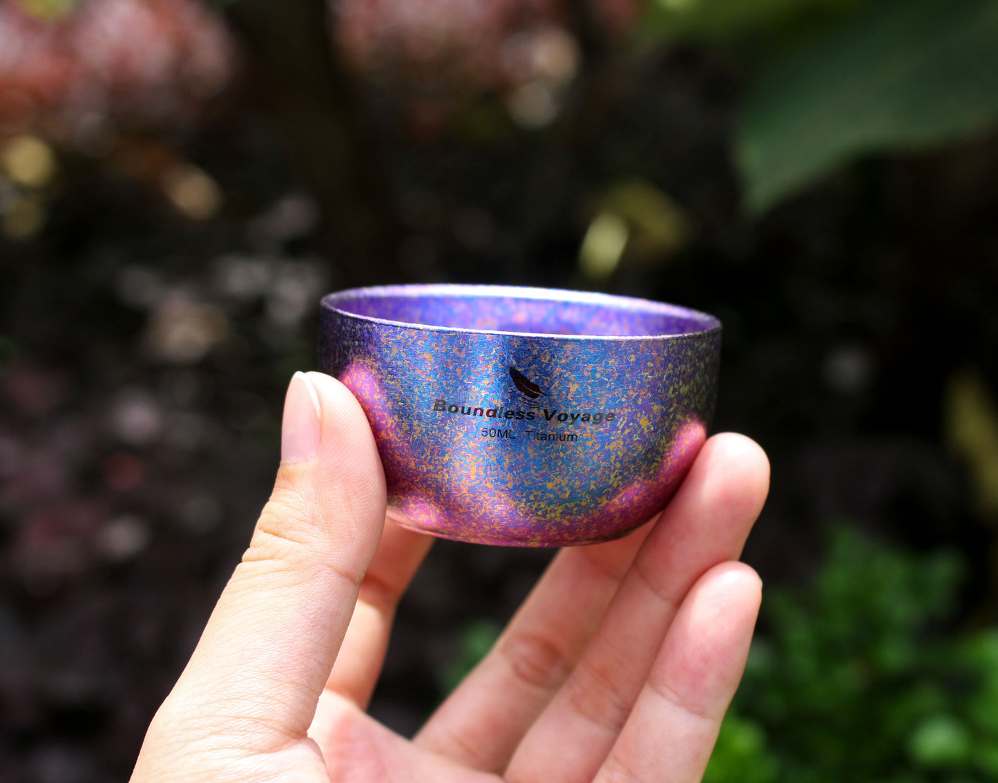 Boundless Voyage 50ml Double-Wall Titanium Cup – Colorful Insulated Espresso & Tea Shot Cup, Ultralight TA1 Titanium Mini Mug for Camping, Whiskey & Travel