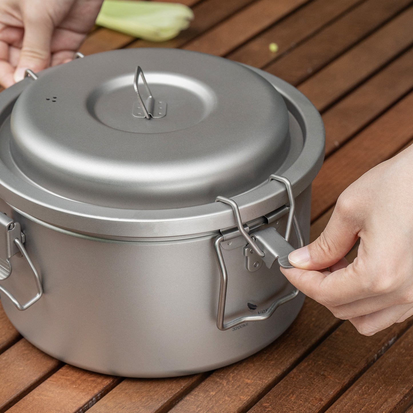 Boundless Voyage Titanium Camping Pot 3.2L  Ultralight Multifunctional Rice Cooker with Perforated Inner Liner for Hiking  Travel