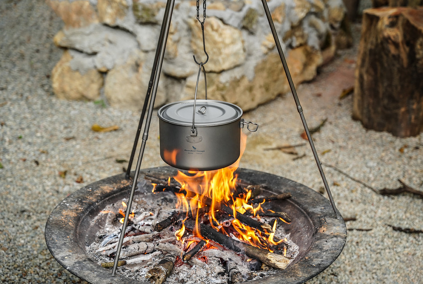 Boundless Voyage Titanium Cookware Set 3-Piece (1300ml/1950ml/2900ml) – Large Capacity Camping Pots, Ultralight TA1 Titanium Cooking Set for Outdoor, Backpacking & Group Cooking