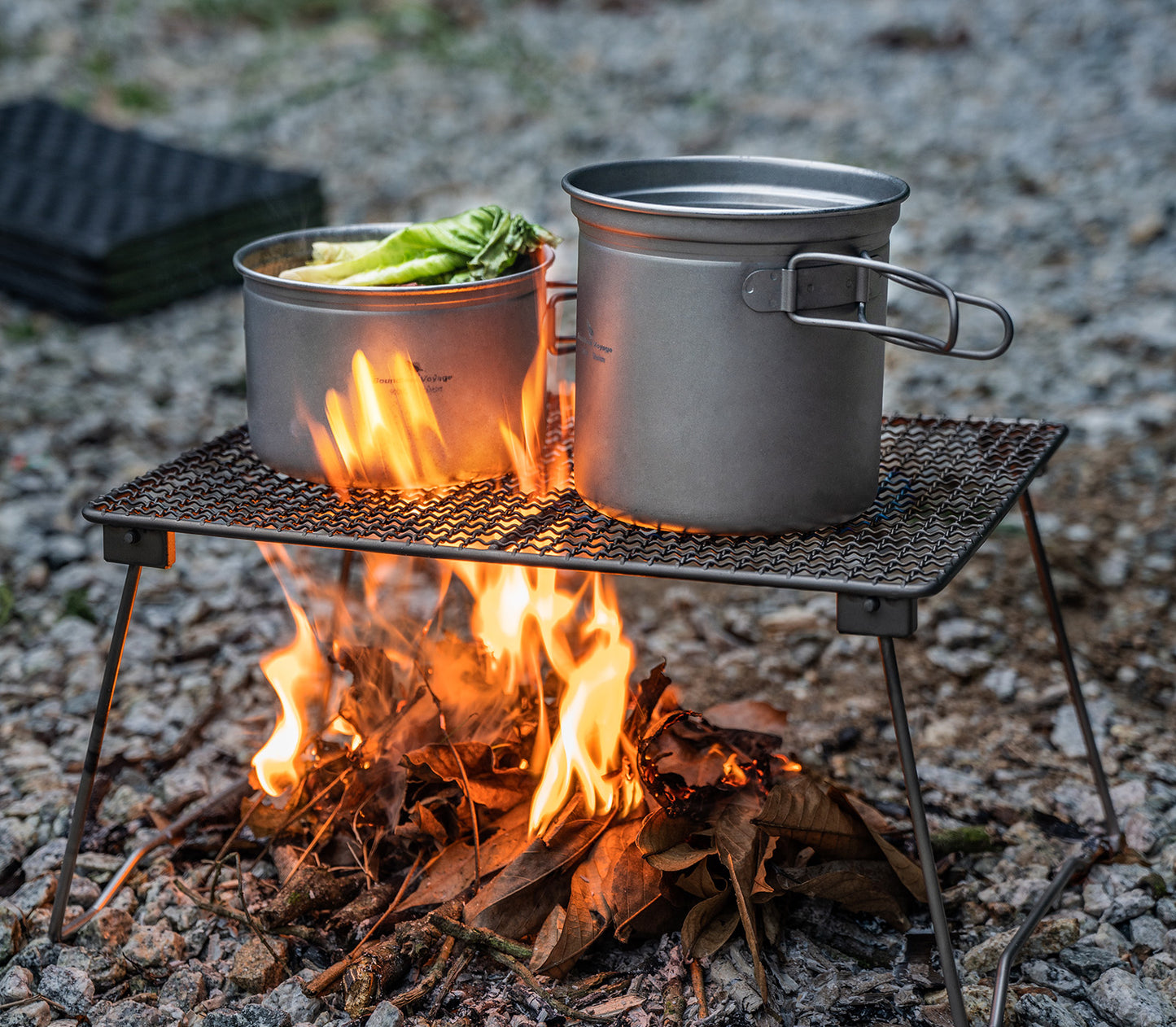 Boundless Voyage Titanium Cookware Set (3-Piece) – Ultralight Camping Pot, Pan & Cooking Set, Nesting TA1 Titanium Gear for Backpacking, Hiking & Outdoor Cookin
