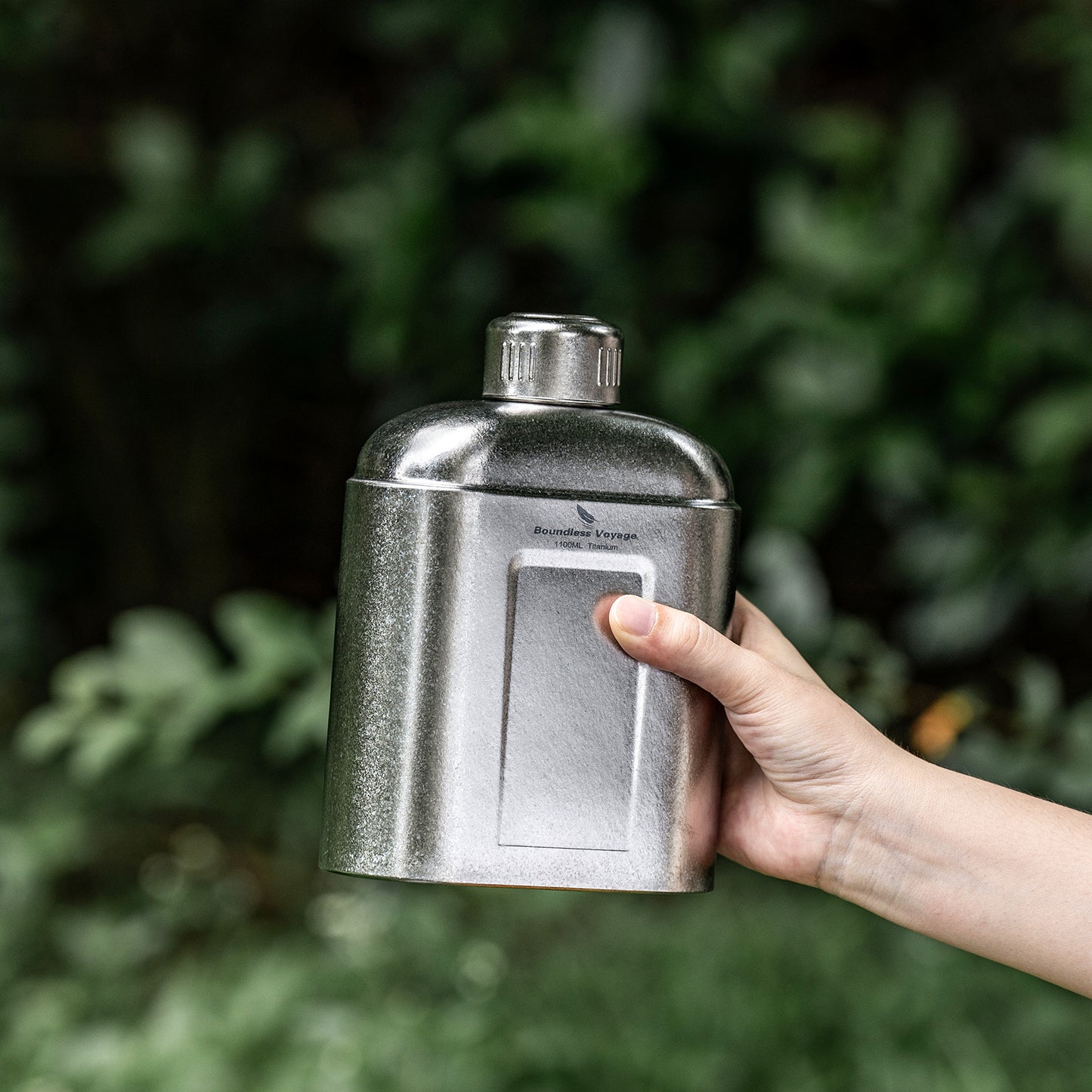 Boundless Voyage 1100ml TA1 Titanium Water Bottle – Single Wall Open-Fire Canteen with Leakproof Lid & Carry Sleeve for Camping & Outdoor Survival