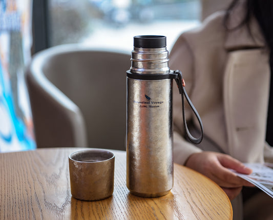 Boundless Voyage 510ml Titanium Vacuum Insulated Bottle | 17oz Ultralight Double-Walled Thermal Flask | Leakproof & BPA-Free Hot/Cold Coffee Thermos for Travel, Hiking & Office