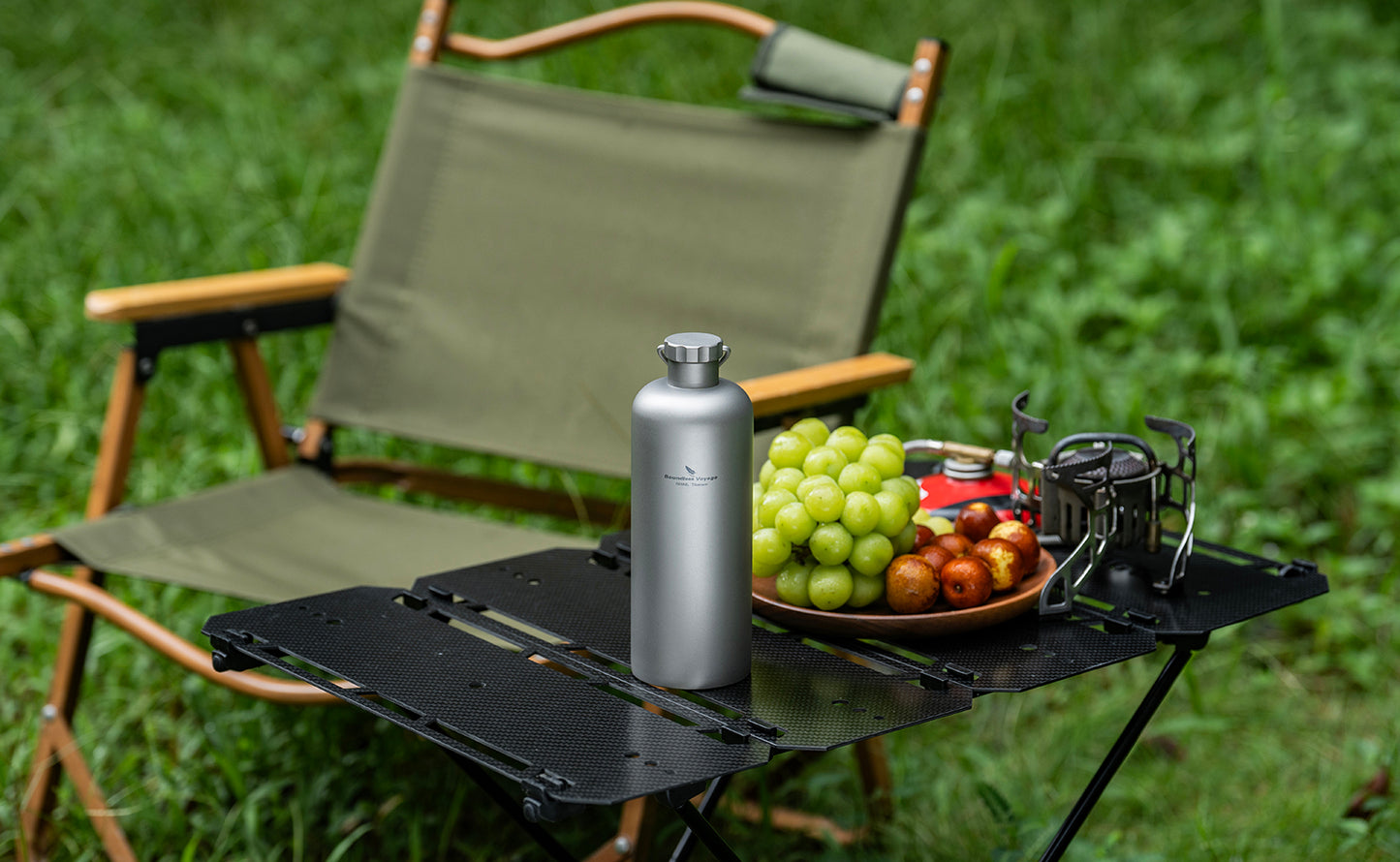 Boundless Voyage Titanium Water Bottle 600ml Ultralight Leak-Proof Lid, Durable & Corrosion Resistant, for Hiking, Camping, Travel & Everyday Use