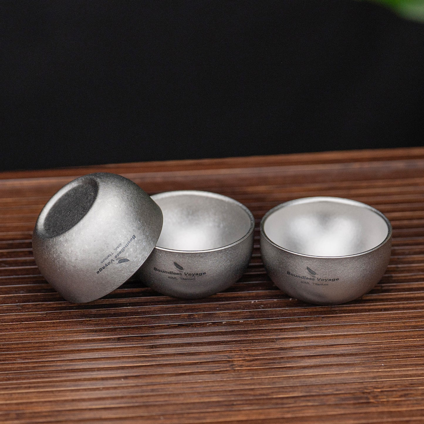 Boundless Voyage 40ml Titanium Double-Walled Sake Cup | 18g Ultralight Mini Tea & Coffee Mug | Anti-Scald Insulated Tasting Cup for Camping