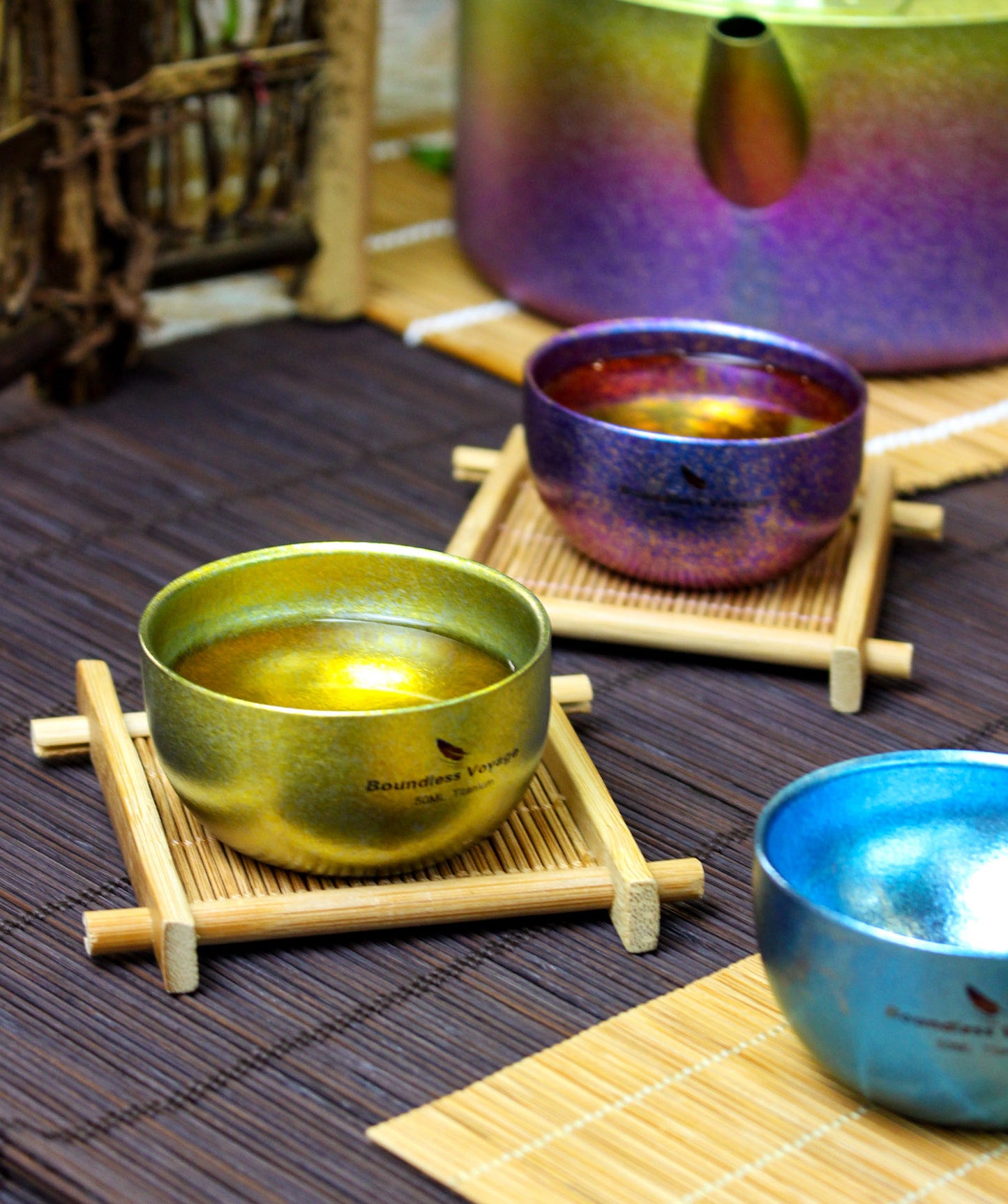 Boundless Voyage 50ml Double-Wall Titanium Cup – Colorful Insulated Espresso & Tea Shot Cup, Ultralight TA1 Titanium Mini Mug for Camping, Whiskey & Travel