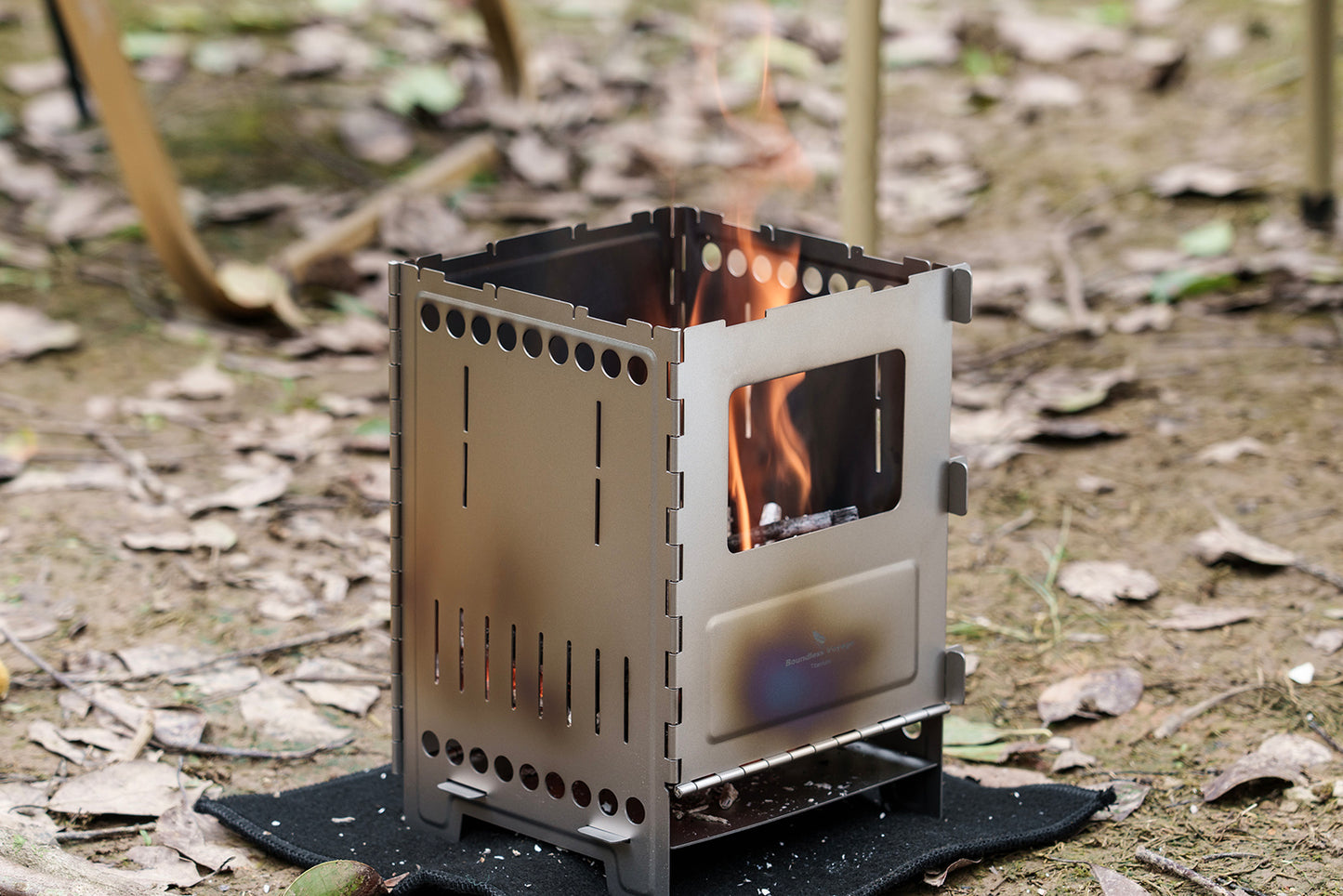 Boundless Voyage Titanium Wood Stove Ultralight Camping Charcoal Burner for Backpacking Hiking & Outdoor Cooking