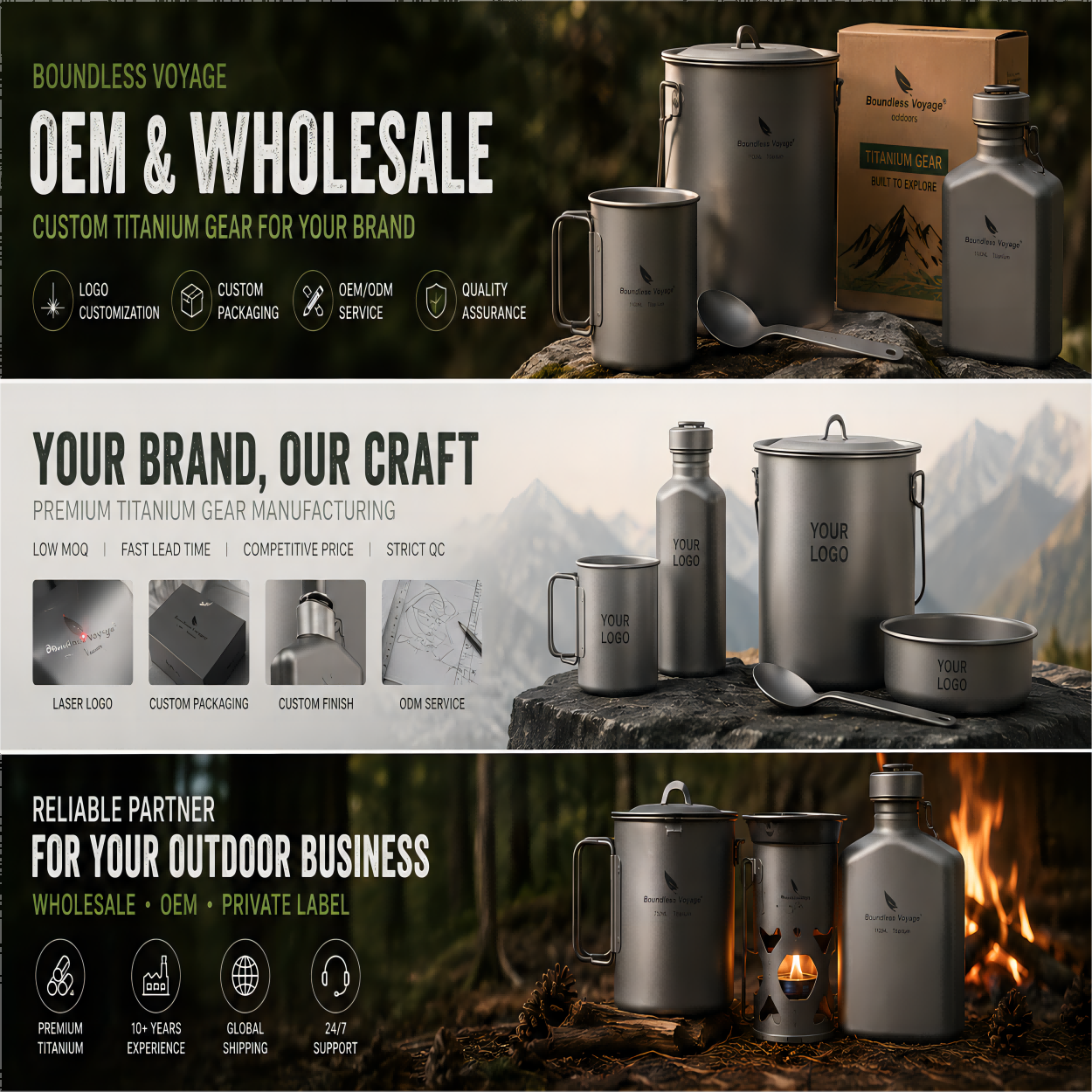 Custom Titanium Outdoor Gear OEM Service