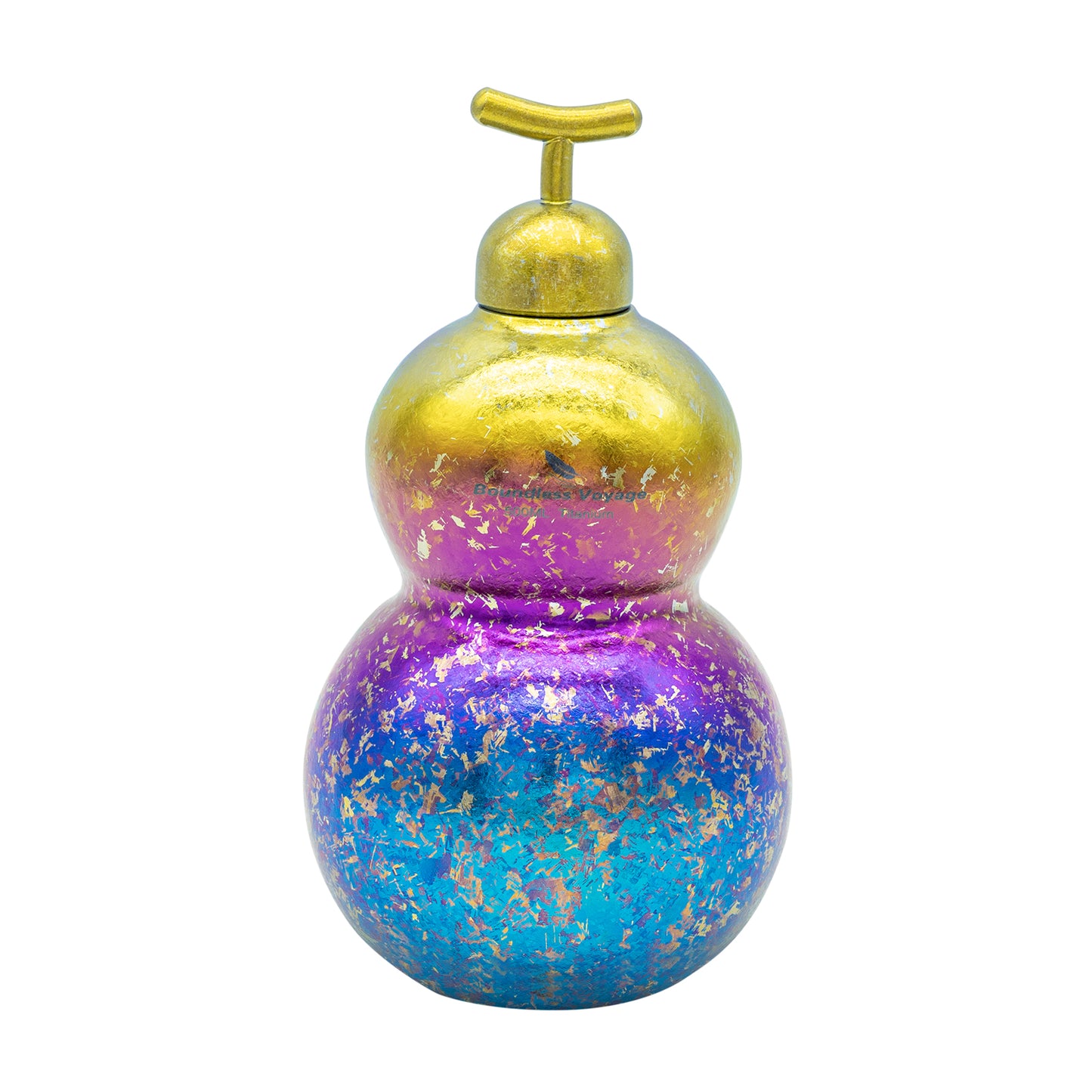 Boundless Voyage Premium Titanium Gourd Flask  | 500ml Crystallized Ice-Texture Canteen | Ultralight & Rustproof Alcohol Drinkware for Hiking & Camping