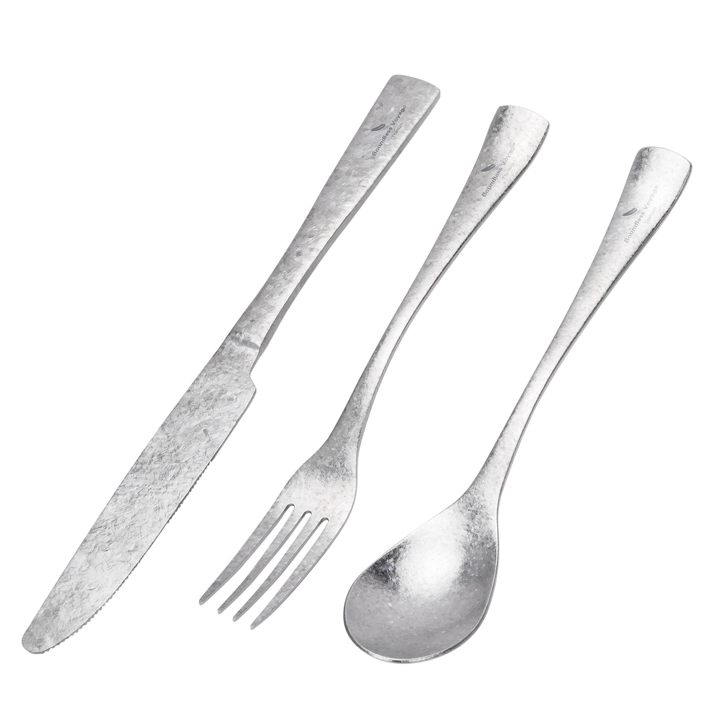 Boundless Voyage Titanium Flatware Set – Portable Outdoor Knife Fork Spoon Kit for Camping, Backpacking & Everyday Use