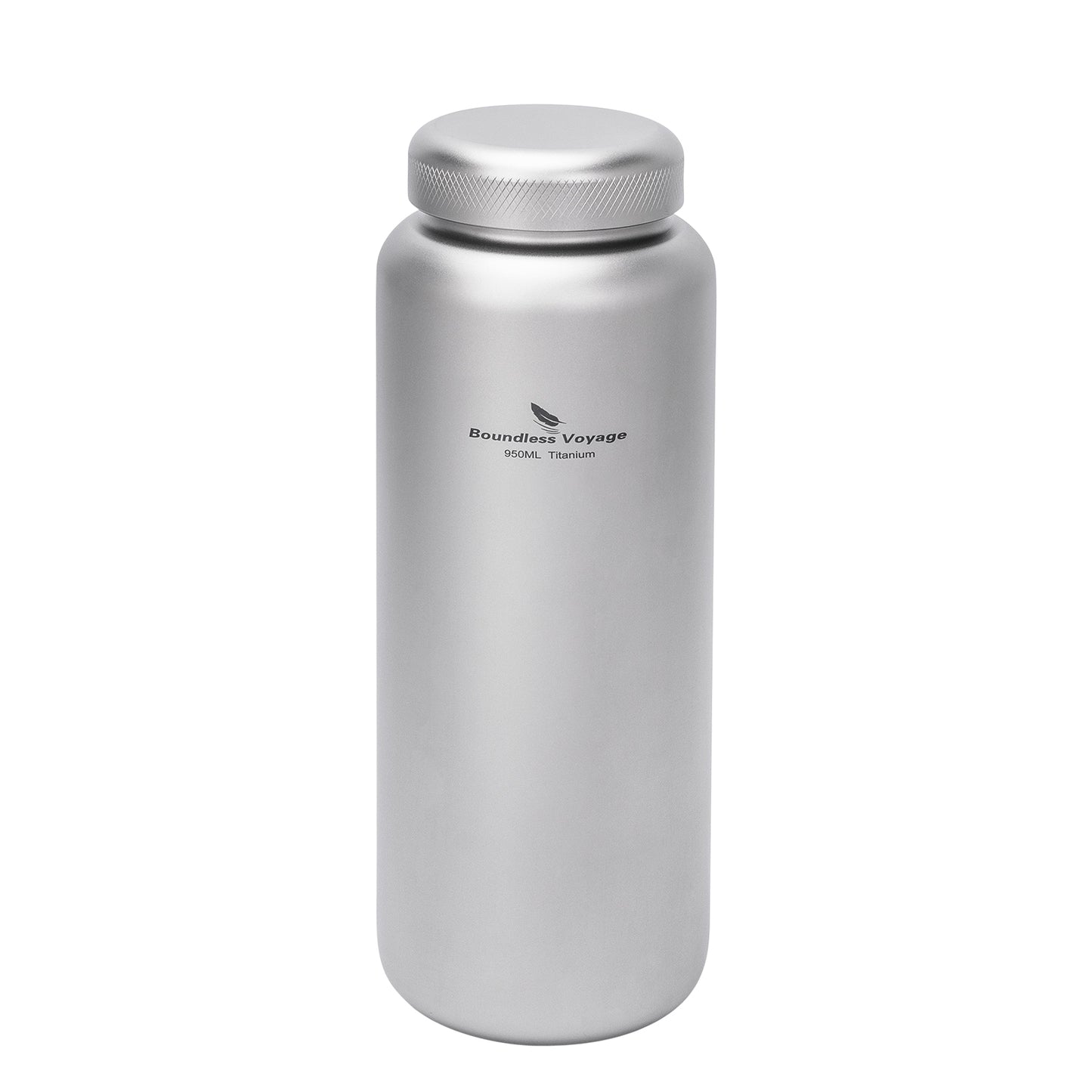 Boundless Voyage 950ml Titanium Water Bottle with Lids – TA1 Ultralight Wide Mouth Canteen for Hiking, Camping & Travel