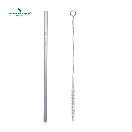 Titanium Straight Straw Reusable Ultralight Durable Eco-Friendly Metal Drinking Straw for Outdoor Camping Travel Home