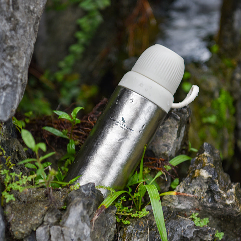 Boundless Voyage Titanium 300ml Vacuum Water Bottle Double-Walled Lightweight Coffee Bottle Leak-Proof Sport Bottle for Travel Outdoor Office