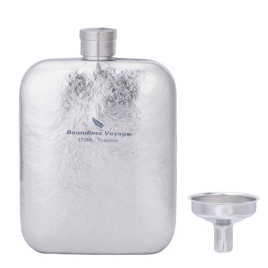 Boundless Voyage Titanium Hip Flask – Ultralight Pocket Liquor Bottle for Whiskey, Vodka, Wine | Outdoor Travel Drinkware