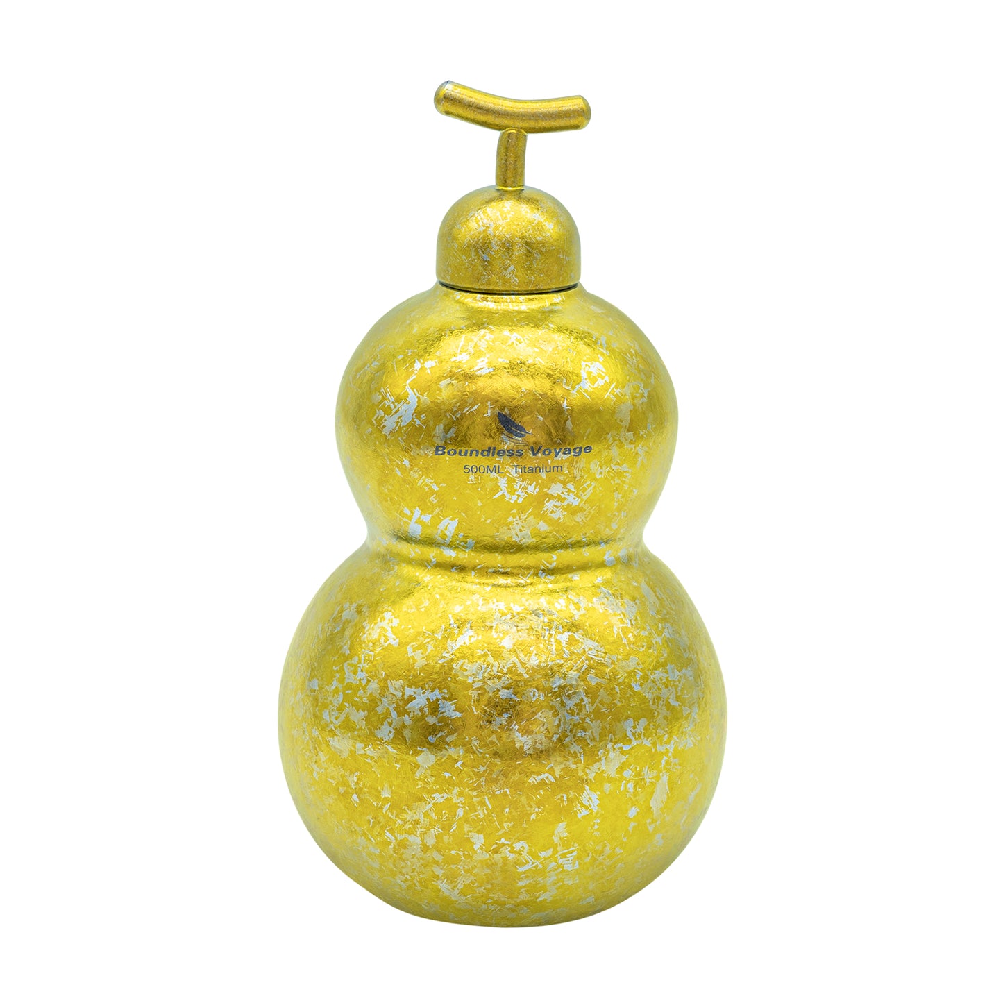 Boundless Voyage Premium Titanium Gourd Flask  | 500ml Crystallized Ice-Texture Canteen | Ultralight & Rustproof Alcohol Drinkware for Hiking & Camping