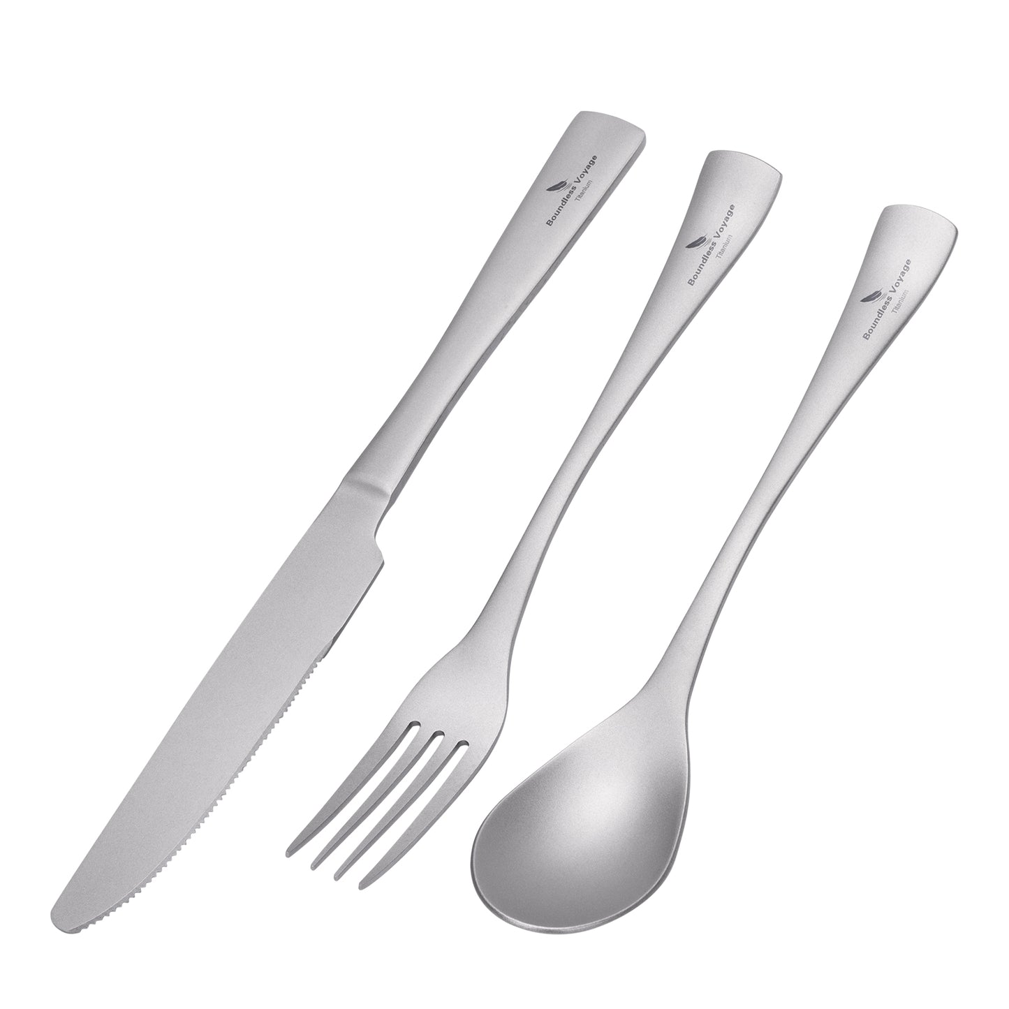 Boundless Voyage Titanium Flatware Set – Portable Outdoor Knife Fork Spoon Kit for Camping, Backpacking & Everyday Use