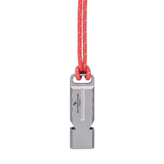 Boundless Voyage TA1 Titanium Dual Tube Survival Whistle – High Decibel Emergency Safety Whistle for Camping, Hiking, Backpacking & Outdoor Rescue
