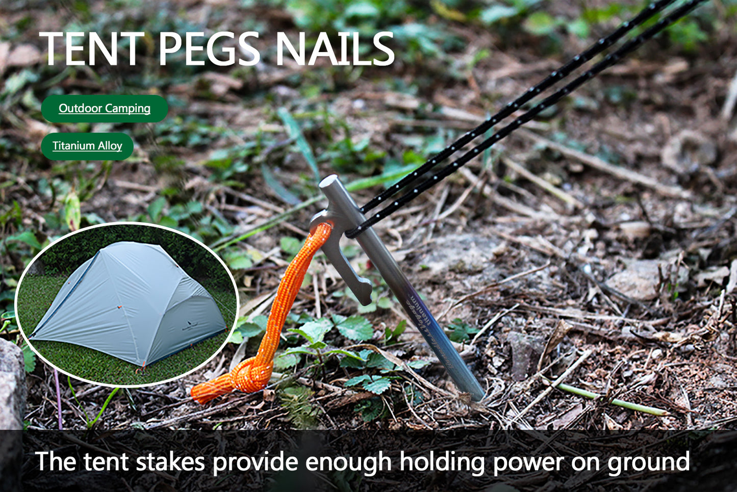 Boundless Voyage Colorful Titanium Alloy Tent Stakes – Ultralight Strong Camping Pegs (20cm / 24cm / 30cm / 35cm / 40cm)