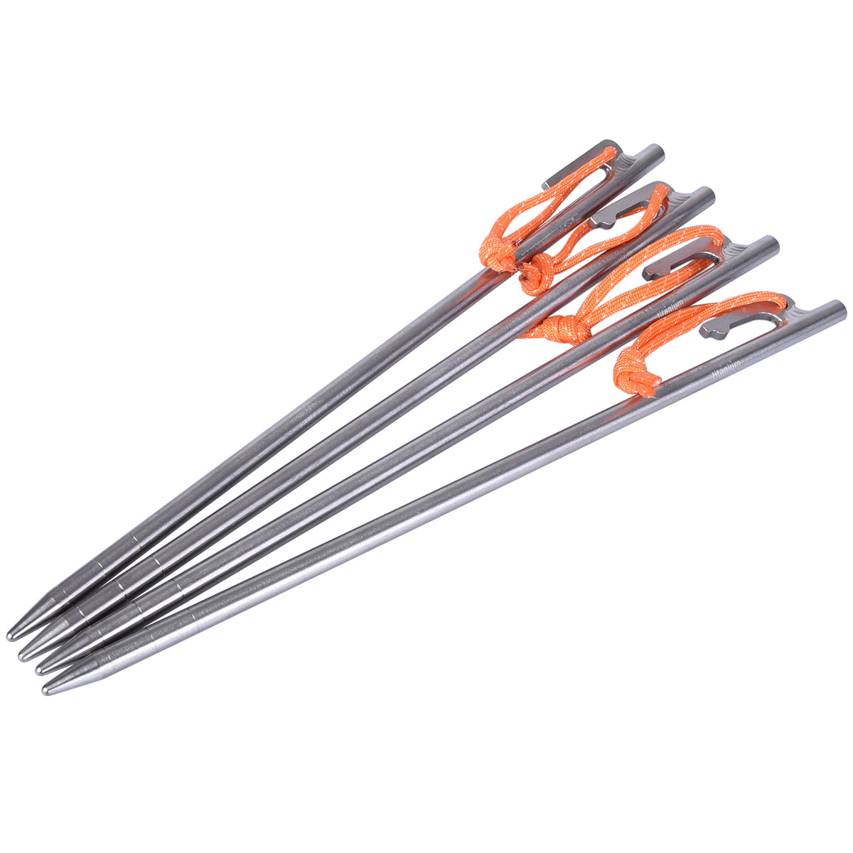 Boundless Voyage Titanium Alloy Tent Stakes (6pcs) – Ultralight Pegs 20/24/30/35/40cm for Camping, Hiking & All-Terrain Shelter Setup