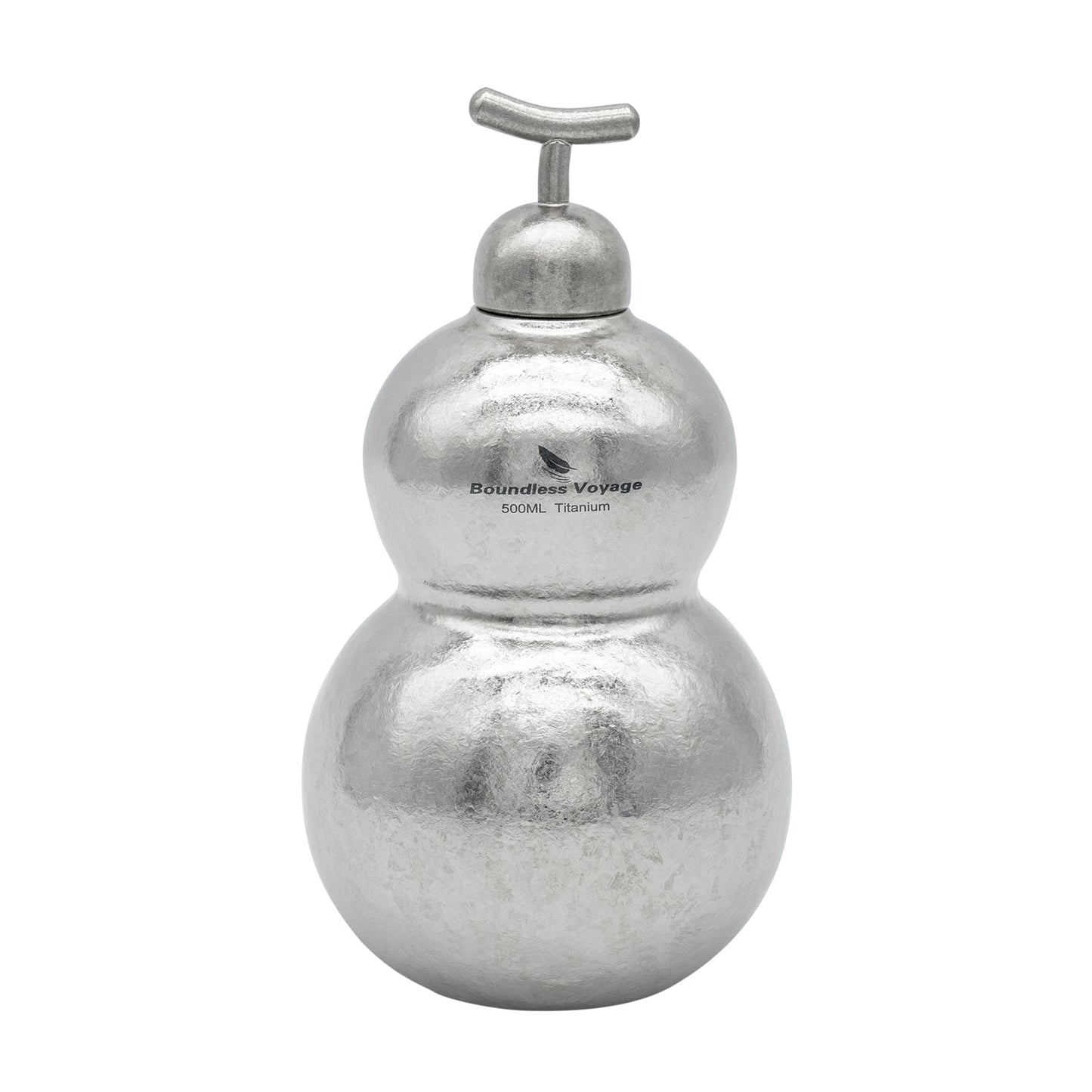 Boundless Voyage Premium Titanium Gourd Flask  | 500ml Crystallized Ice-Texture Canteen | Ultralight & Rustproof Alcohol Drinkware for Hiking & Camping