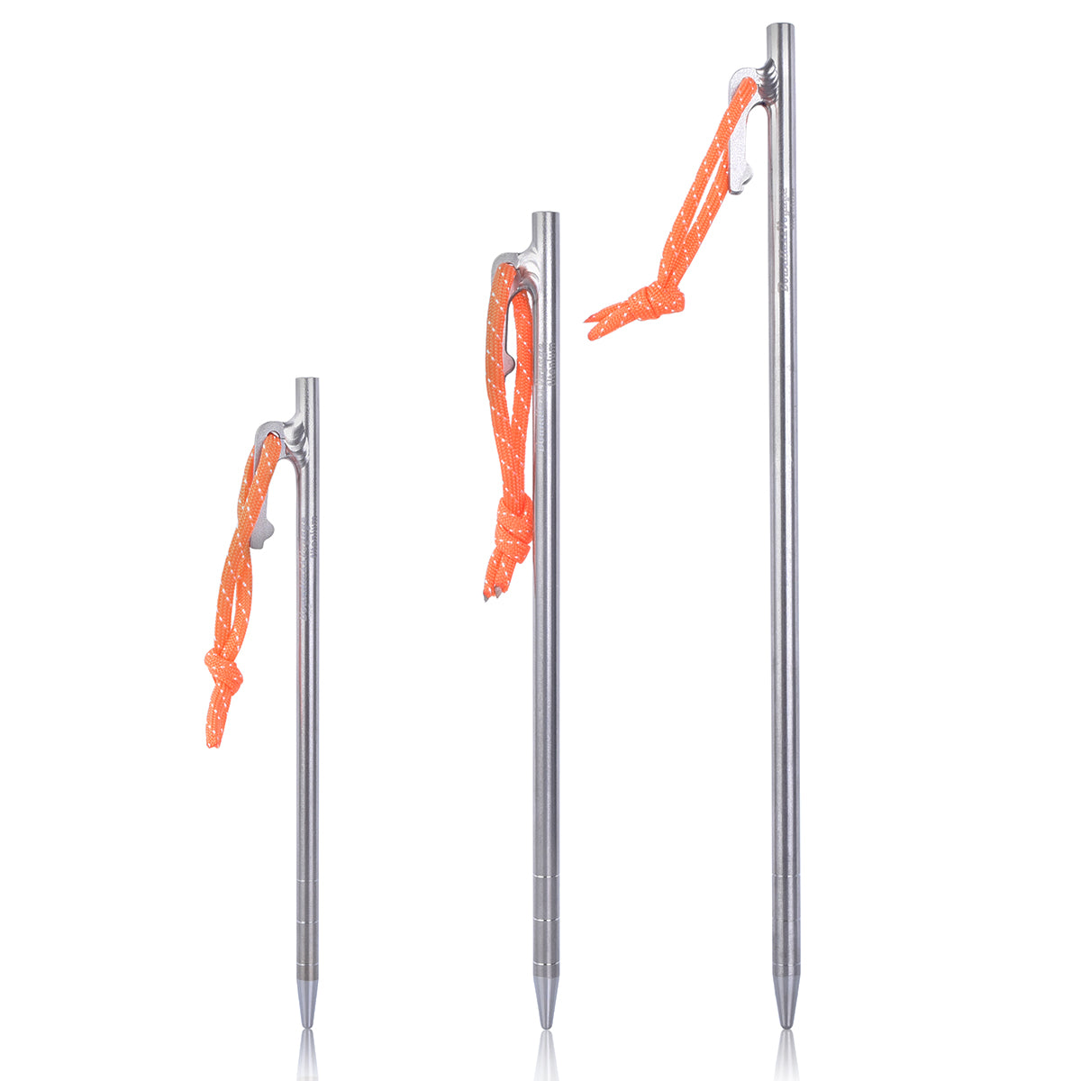 Boundless Voyage Titanium Alloy Tent Stakes (6pcs) – Ultralight Pegs 20/24/30/35/40cm for Camping, Hiking & All-Terrain Shelter Setup